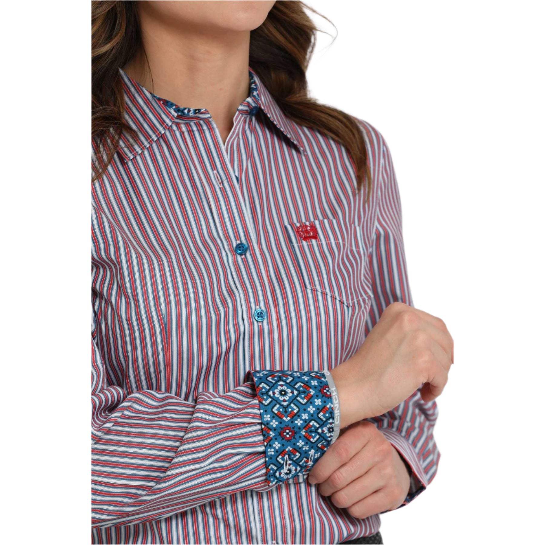 Women's Cinch Long Sleeve Button Up Snap Shirt MSW9164249-MUL - Crazy House Western Wear