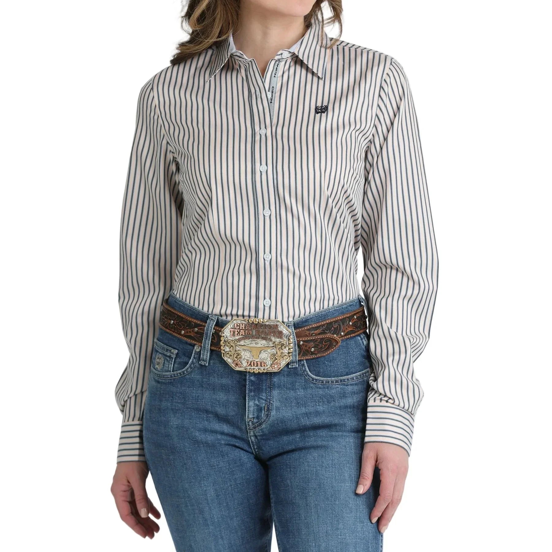 Women's Cinch Tercel Striped Arena Fit Western Shirt MSW9165088