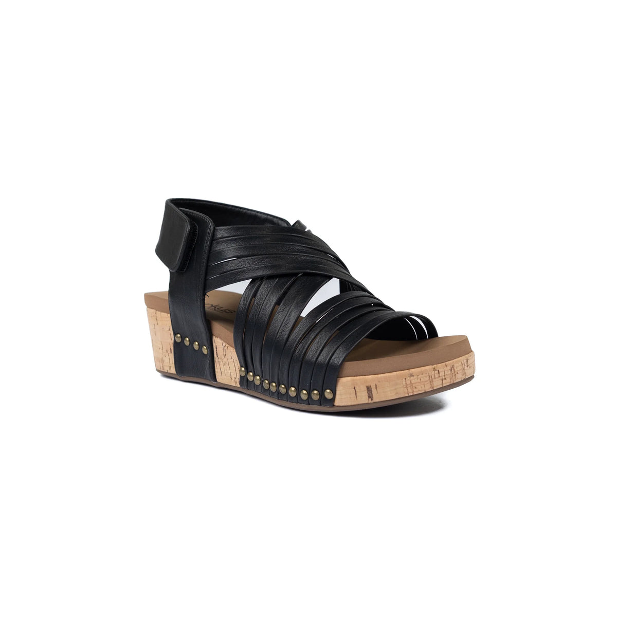Women's Corky's Black "Good For You" Wedge Open Toe Shoes 41-0706-BLCK