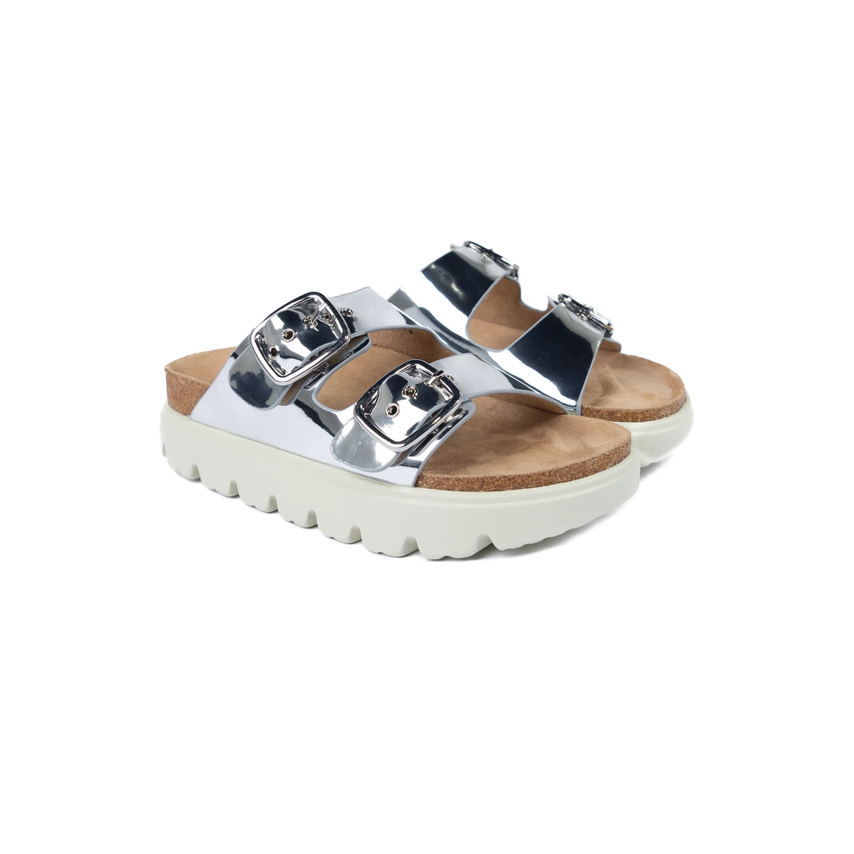 Women's Corky's Rumor Has It Silver Mirror Metallic Platform Sandals 41-0245-SMRM