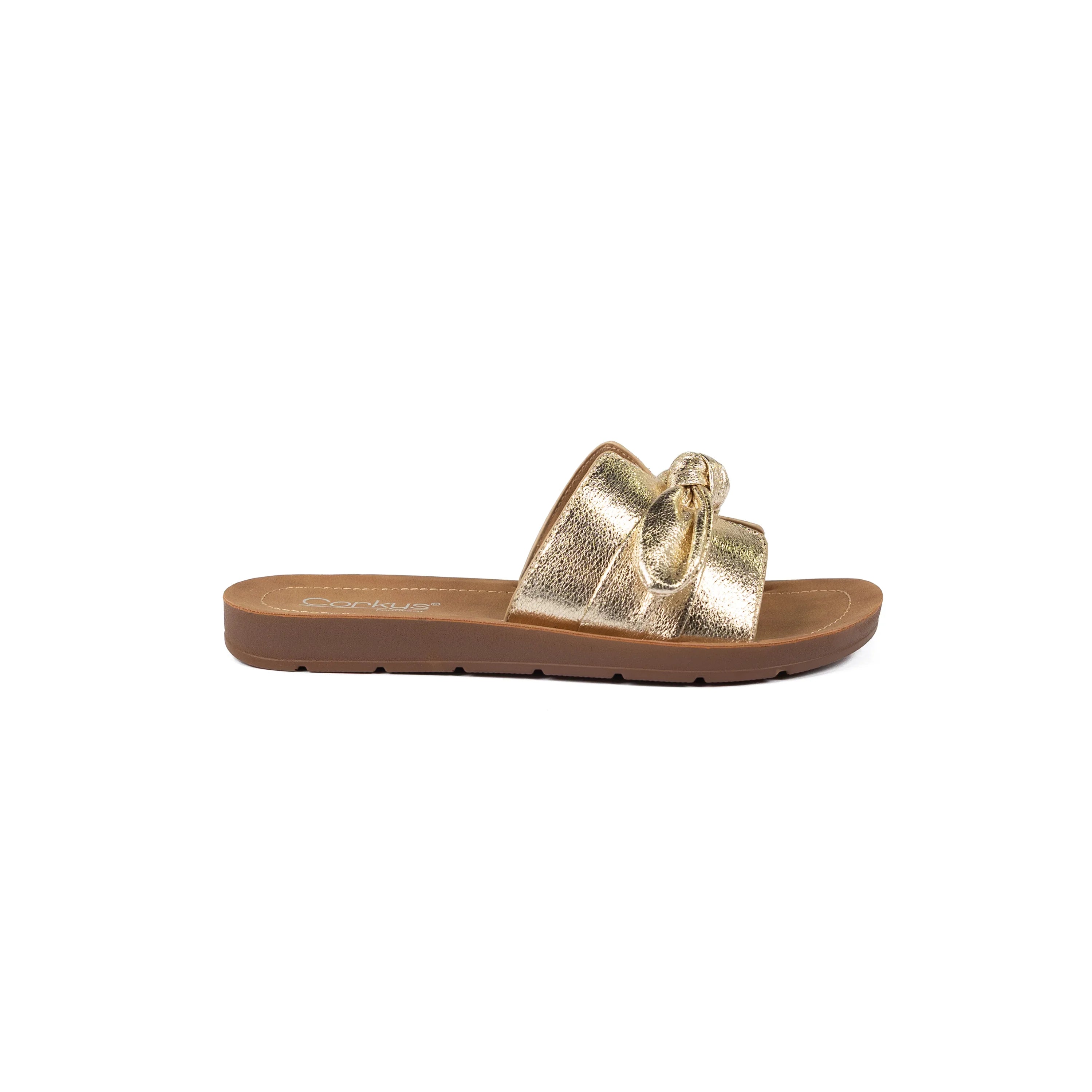 Women's Corkys Gold Crinkle Metallic Too Cute Sandals 41-0819-GOCM