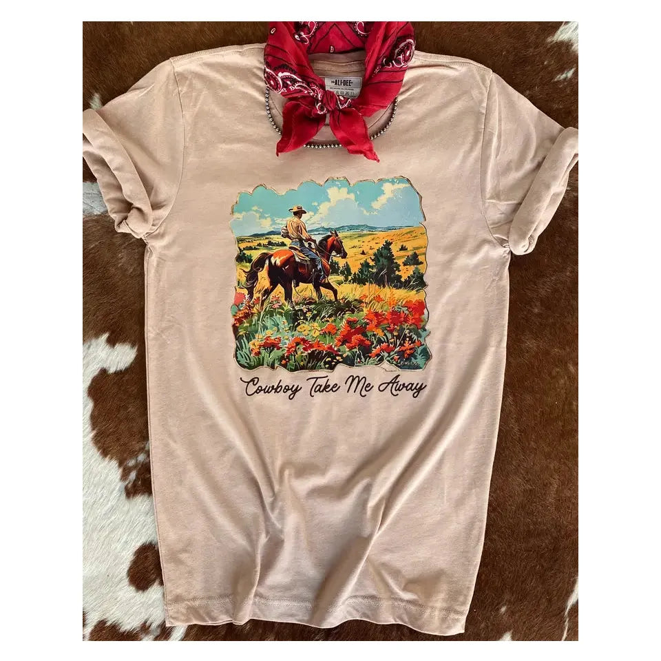 Women's "Cowboy Take Me Away" Graphic T-shirt - Crazy House Western Wear