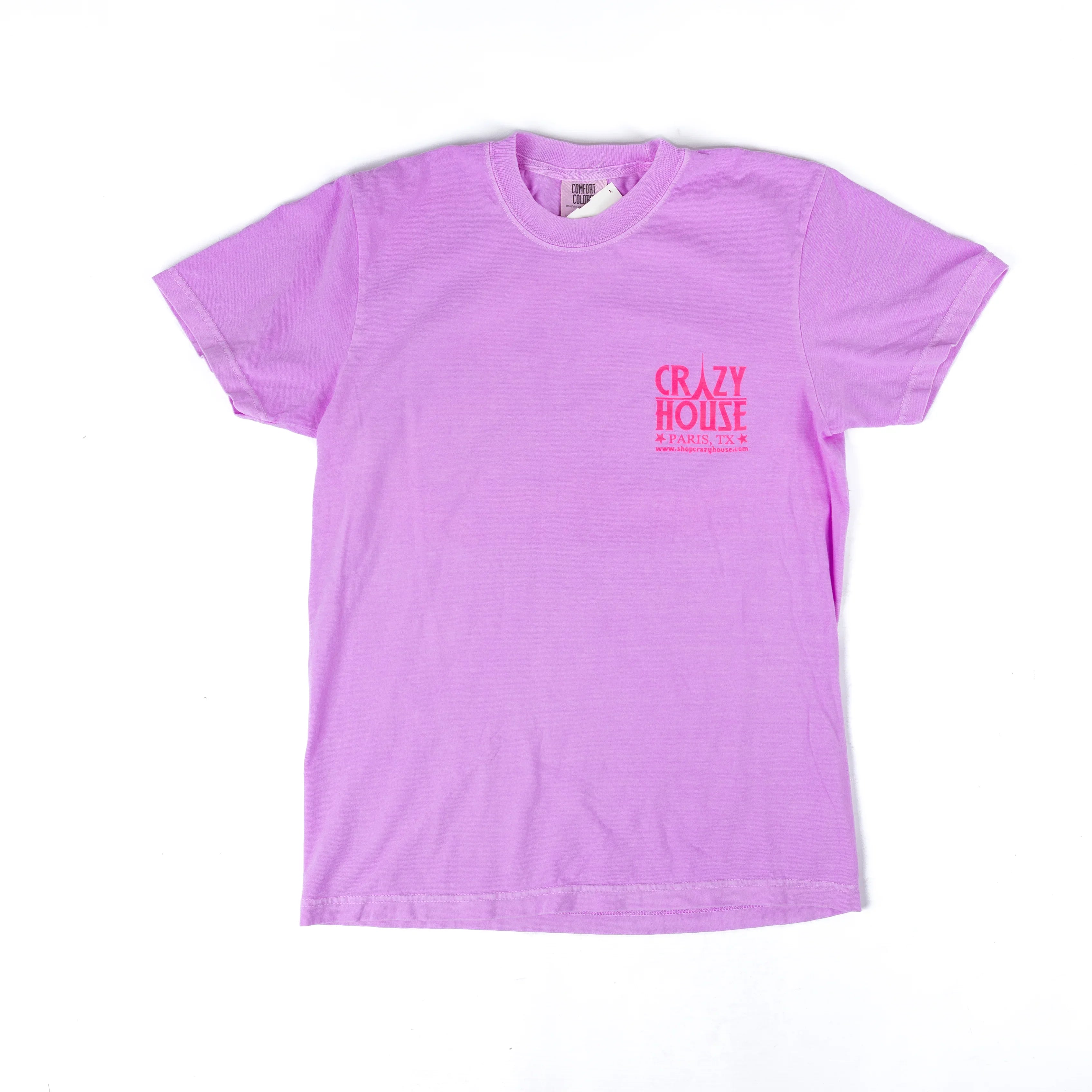 Women's Crazy House Neon Violet Short Sleeve Desert Scene T-shirt