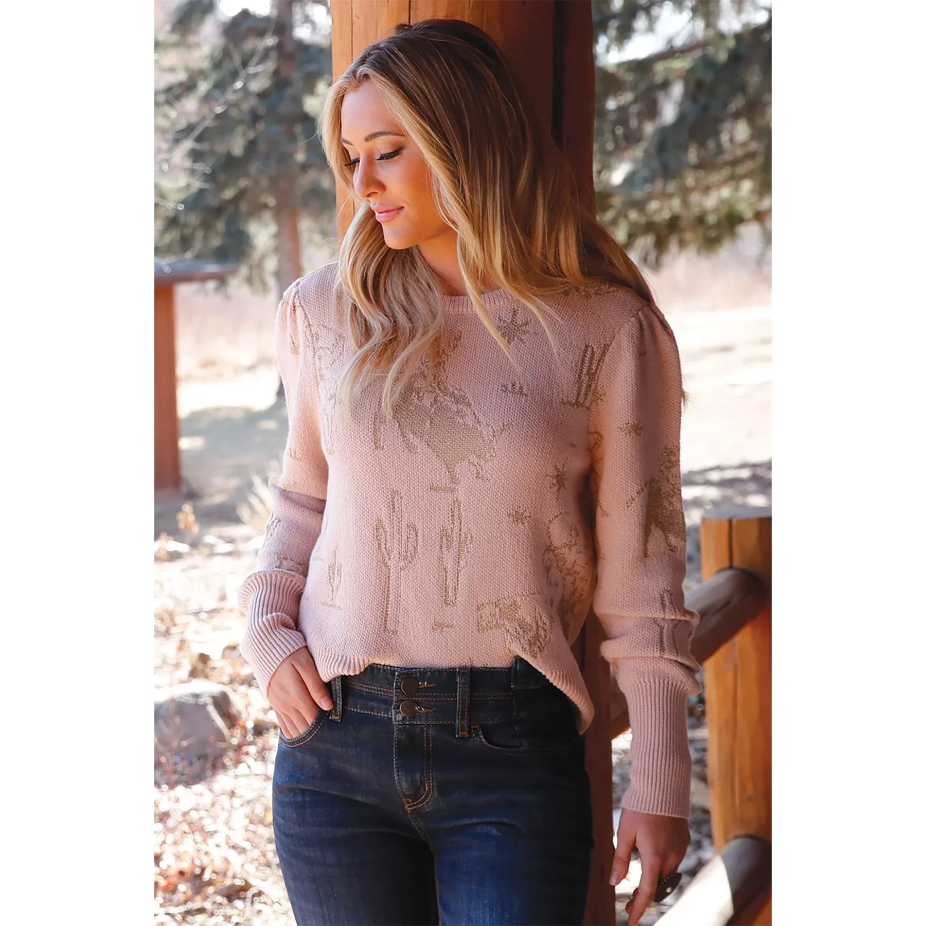Women's Cruel Denim Long Sleeve Pullover Knit Sweater CTK7523002