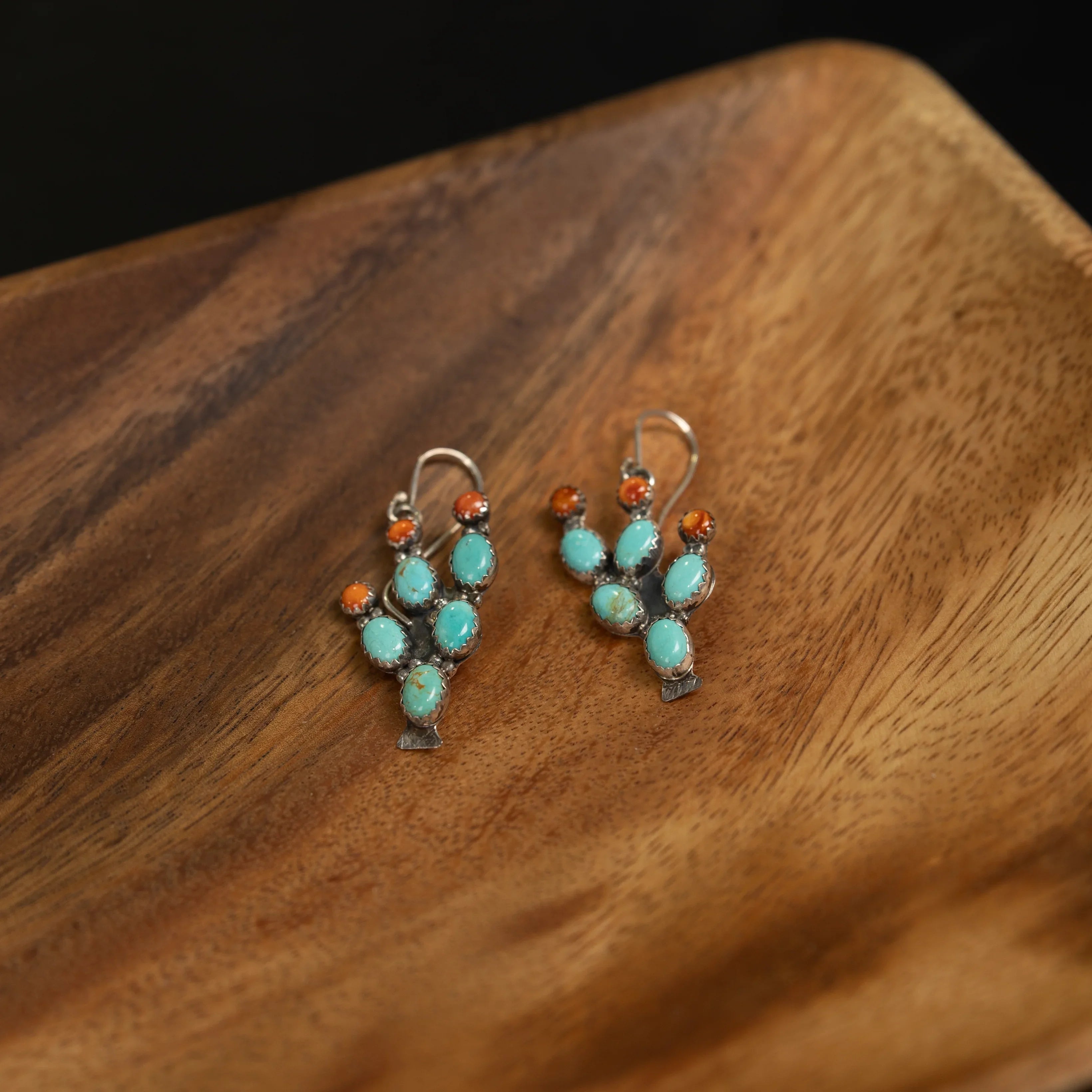 Women's Dangle Cactus French Wire Earrings