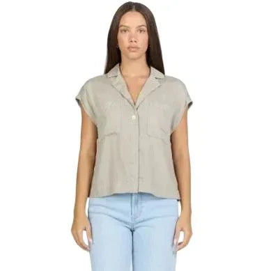 Women's Dear John Abbey Stone Cruz Short Sleeve Shirt DSH1461T2ABB
