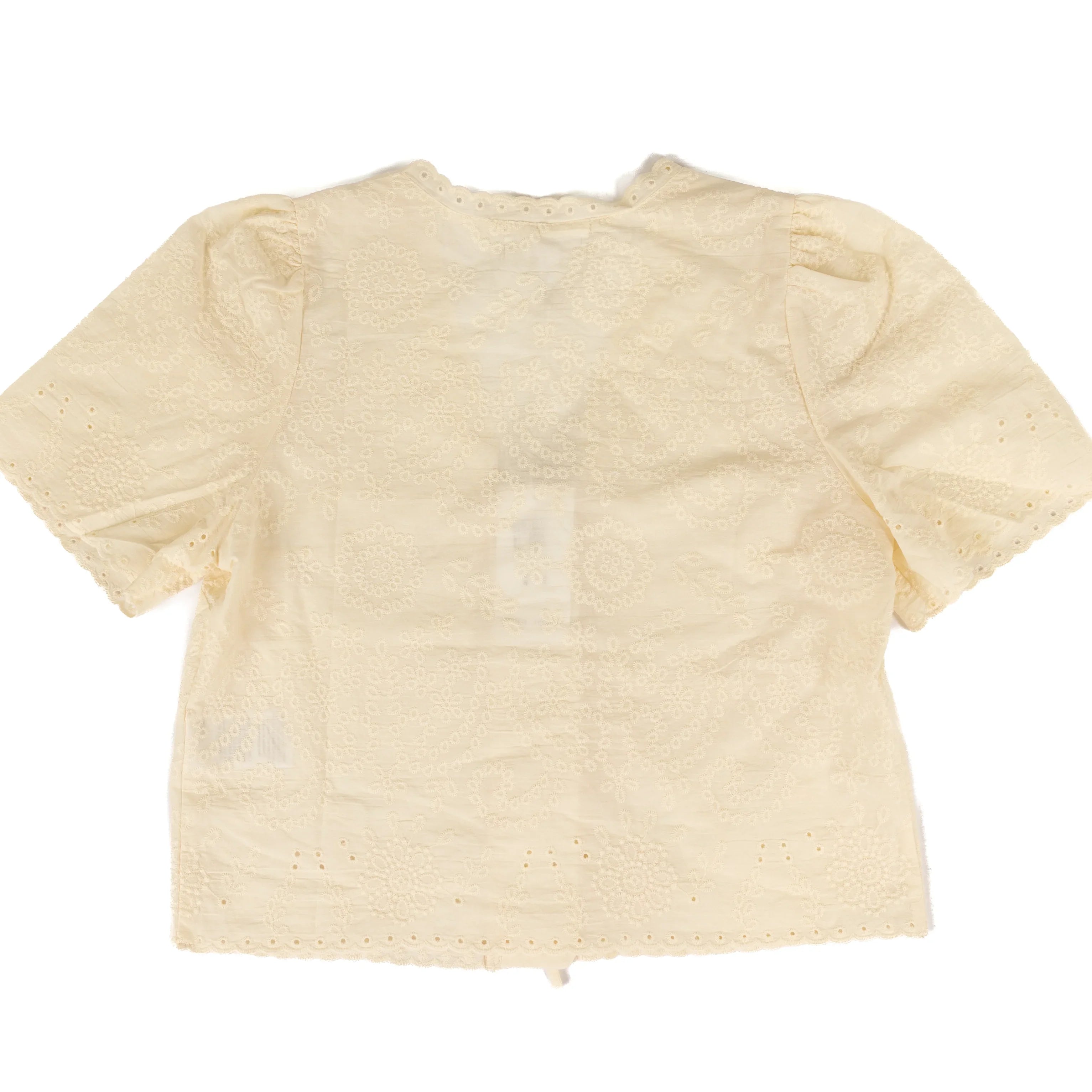 Women's Dear John Cielo Cream Floral Eyelet Blouse DSH1556CRM