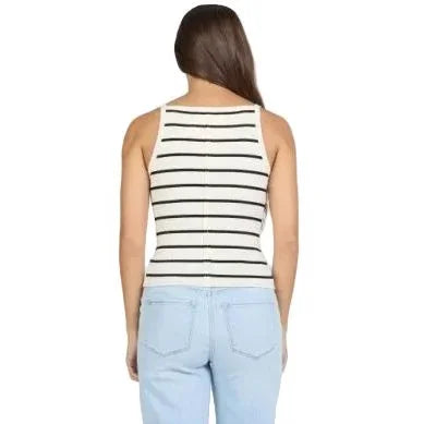 Women's Dear John Cream/Black Moira Striped Tank Top DKN2198CRB