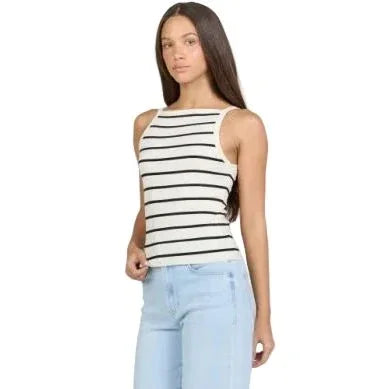 Women's Dear John Cream/Black Moira Striped Tank Top DKN2198CRB