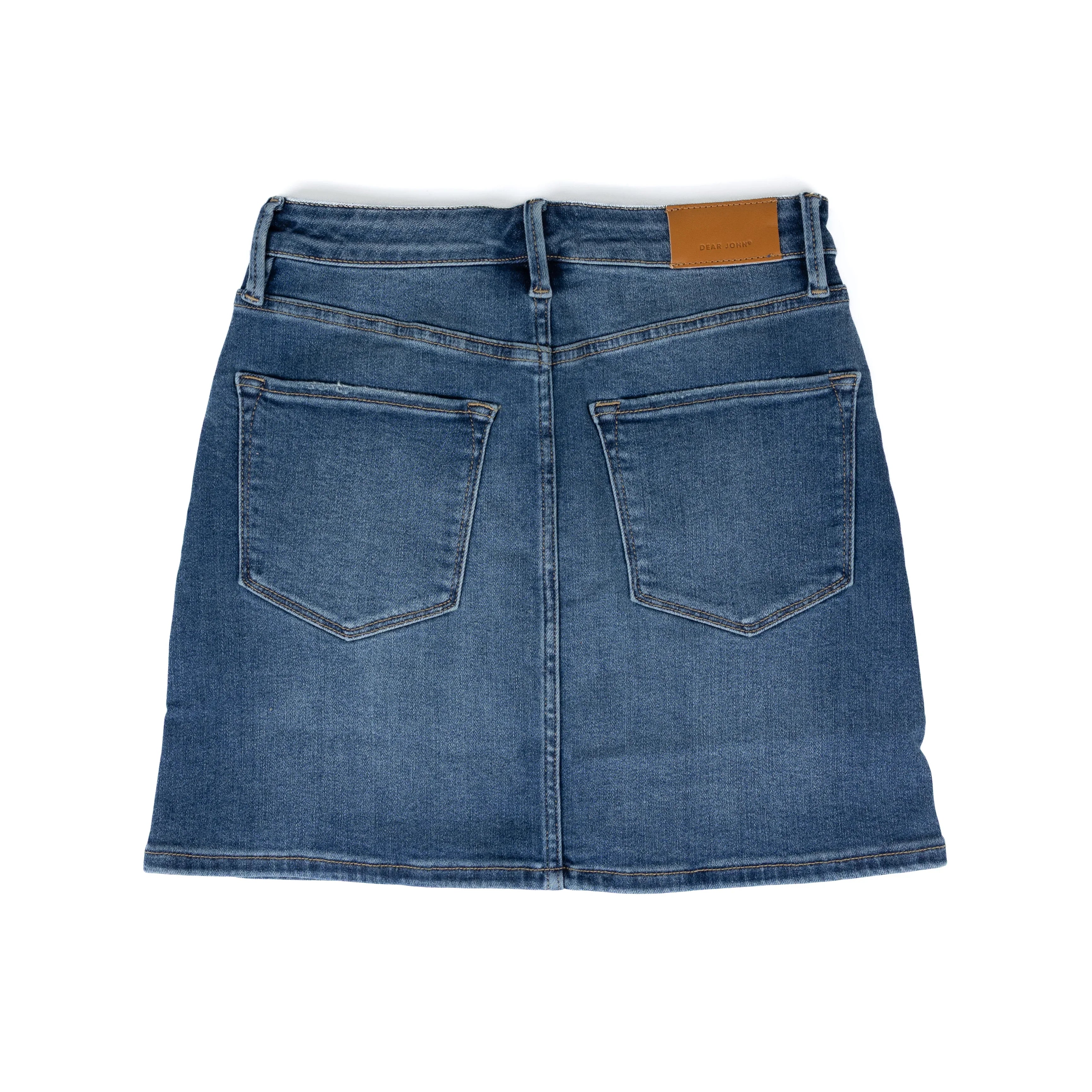 Women's Dear John Fog Sky Quinn High Rise Clean Hem Skirt DKM81A507FKY
