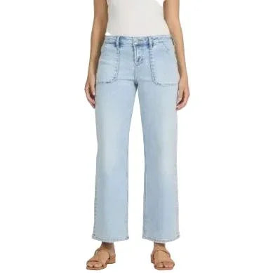 Women's Dear John French Cloud Taylor Mid Rise Wide Leg Jeans DPM21A151FCD