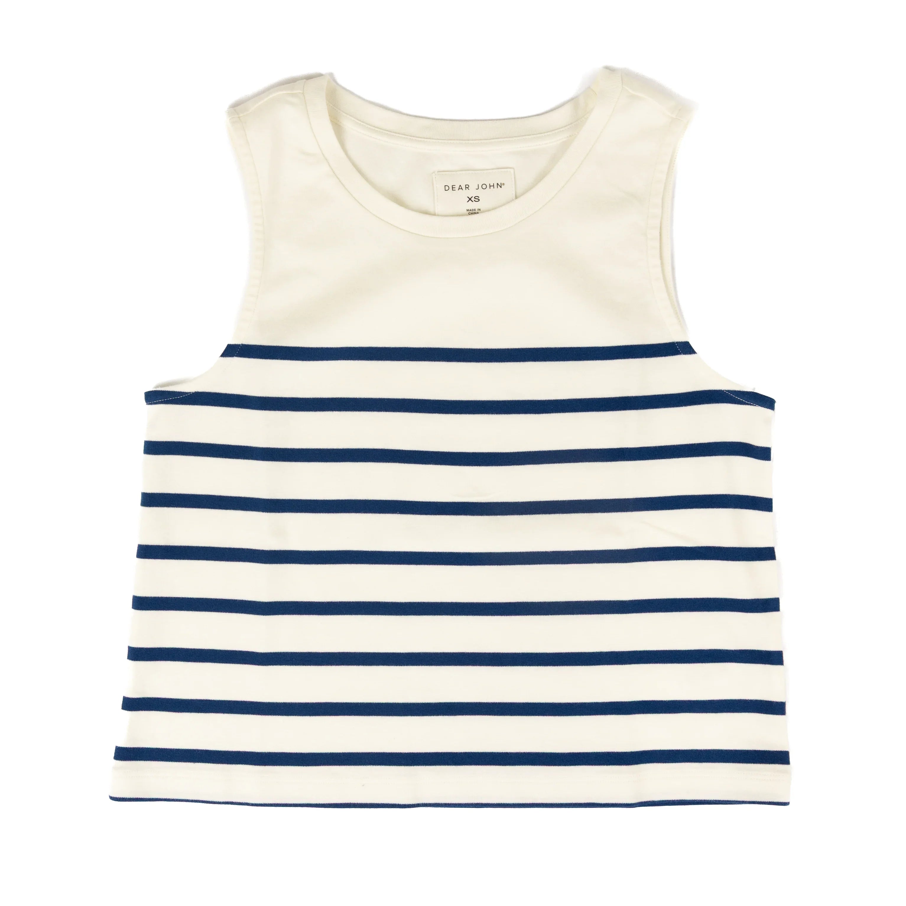 Women's Dear John Jett Cream and Navy Striped Tank Top DKN2195CNE