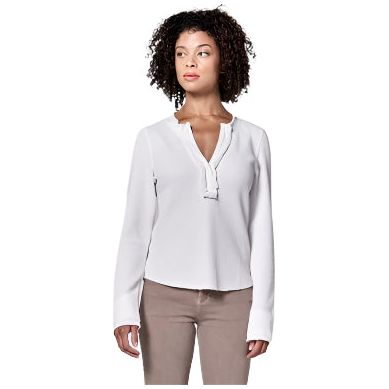 Women's Dear John "Luna" White Long Sleeve V-neck DKN2070W1WHT - Crazy House Western Wear