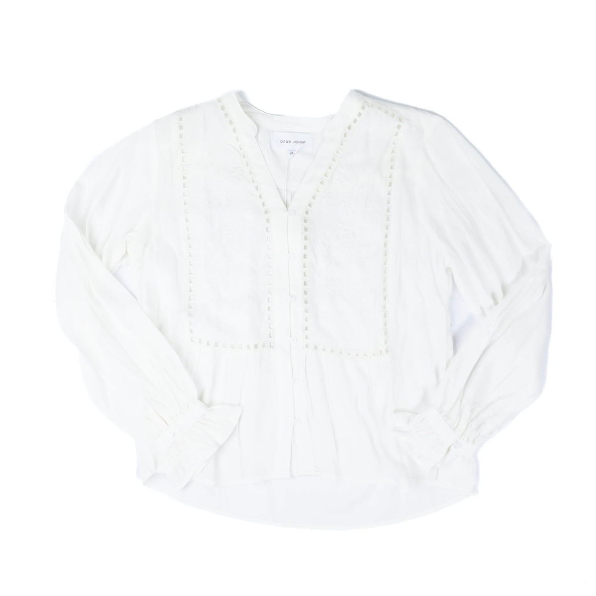 Women's Dear John Off White Darlene V Neck Blouse DSH1532OWT