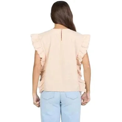 Women's Dear John Pale Peach Ulla Ruffled Sleeve Blouse DSH1536PAP