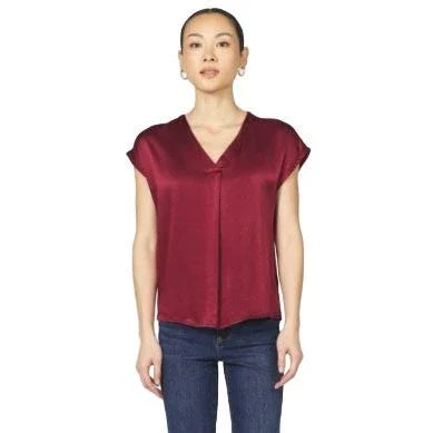 Women's Dear John Red "Kristen" V-neck Blouse DSH1264H8TBR