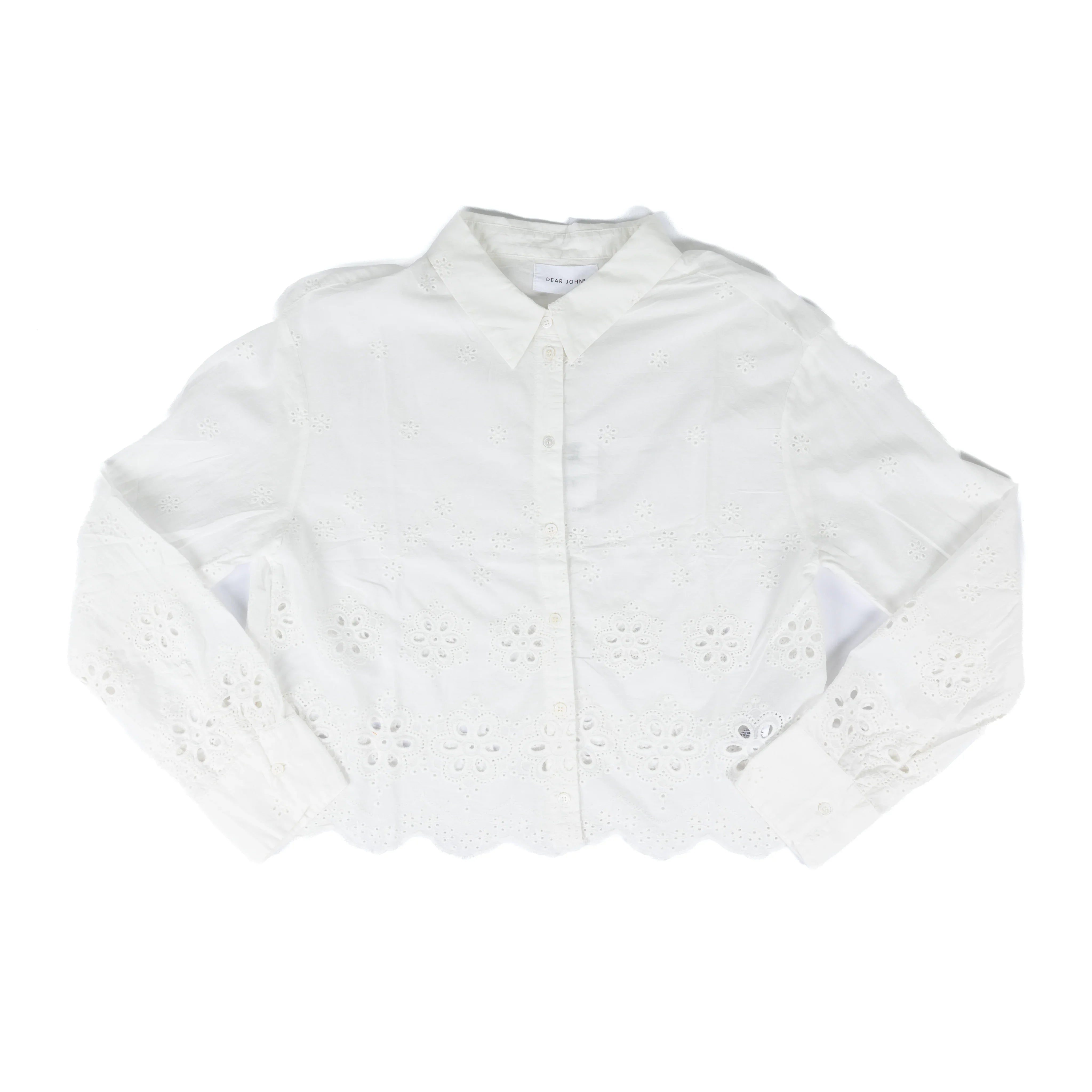 Women's Dear John Riviera White Miranda Long Sleeve Blouse DSH1436RWH
