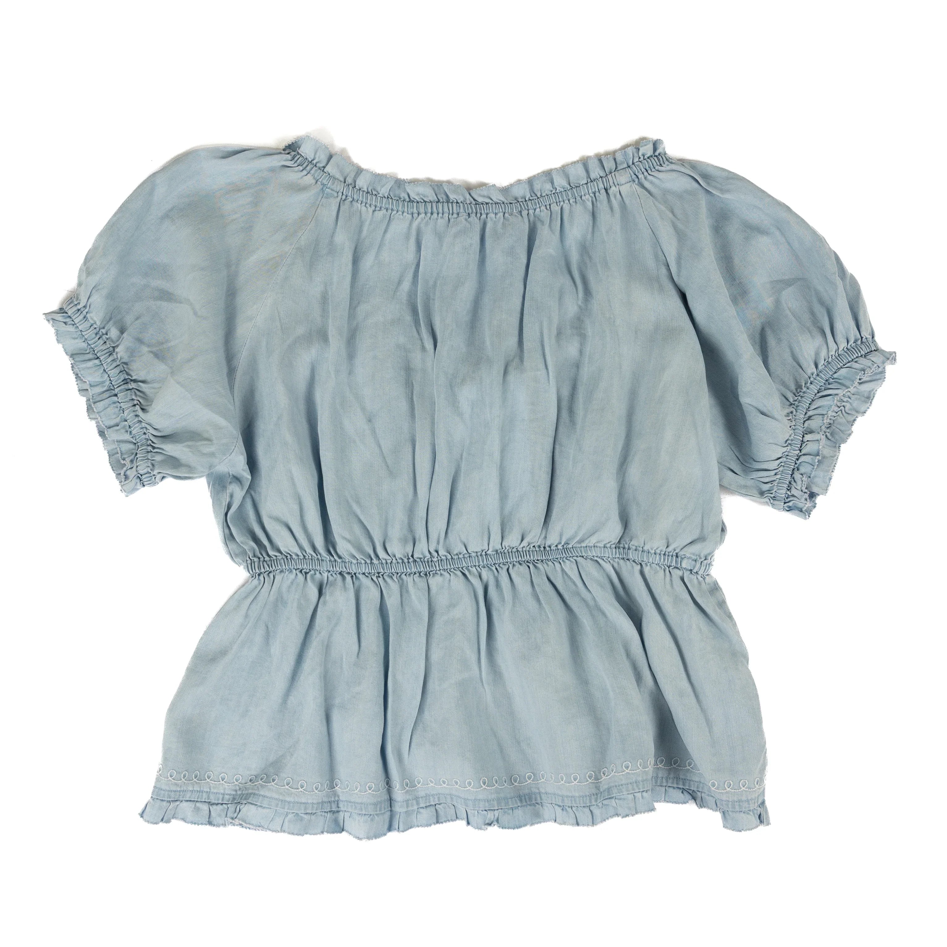 Women's Dear John Short Sleeve Carolina Blue Angelica Blouse DSH1551T2CNB