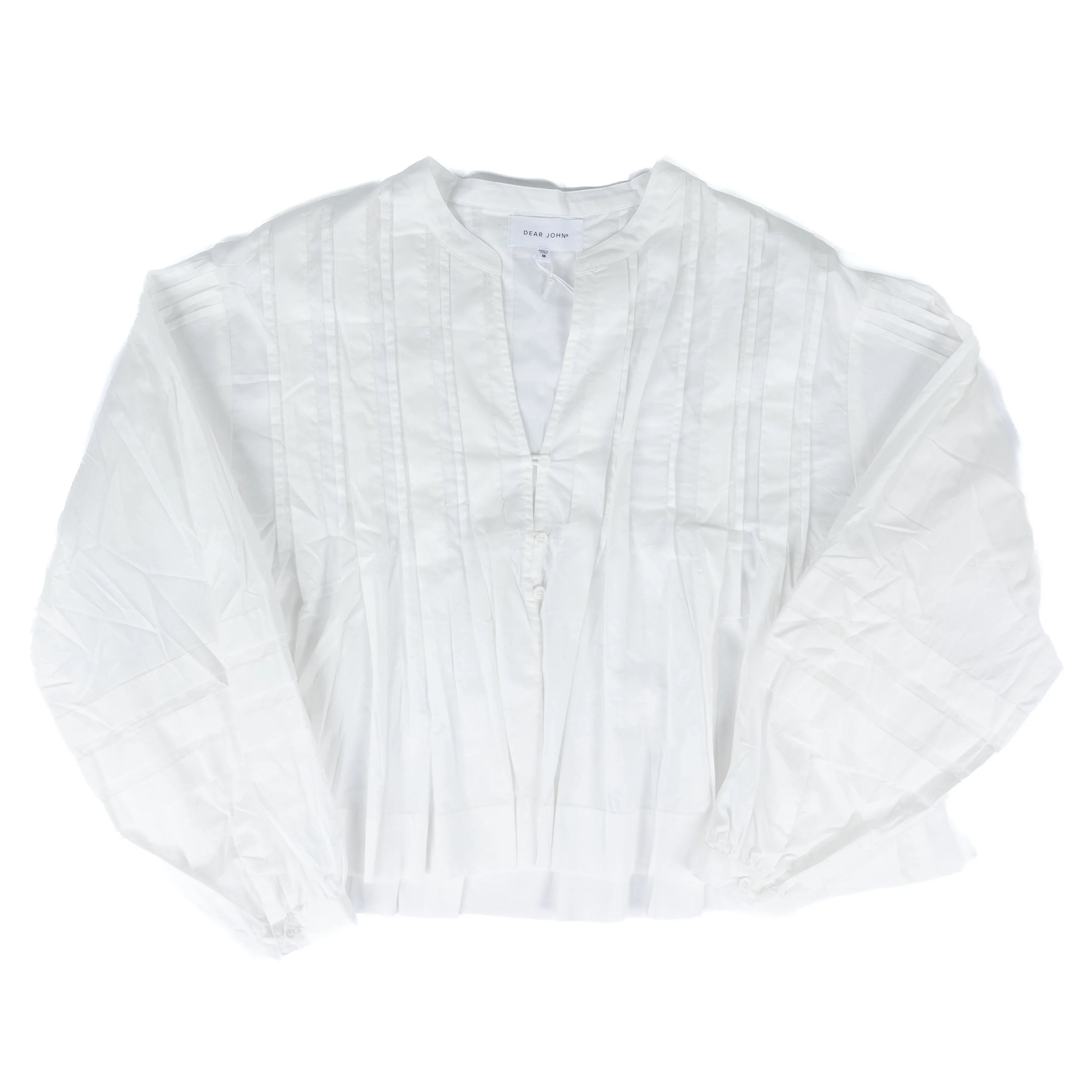 Women's Dear John White Shonda Long Sleeve Blouse DSH1544WHT