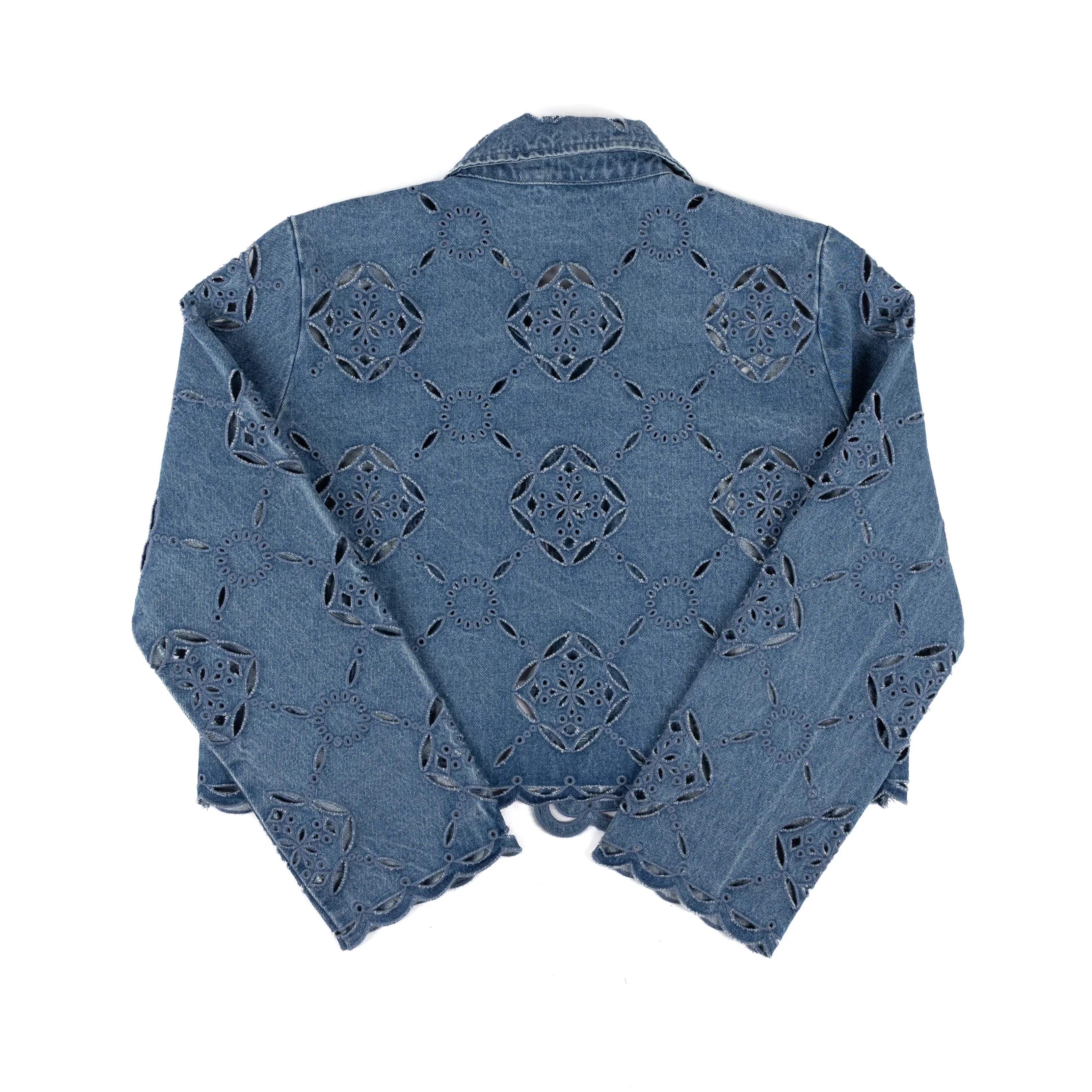 Women's Denim Eyelet Button up Jacket 61421