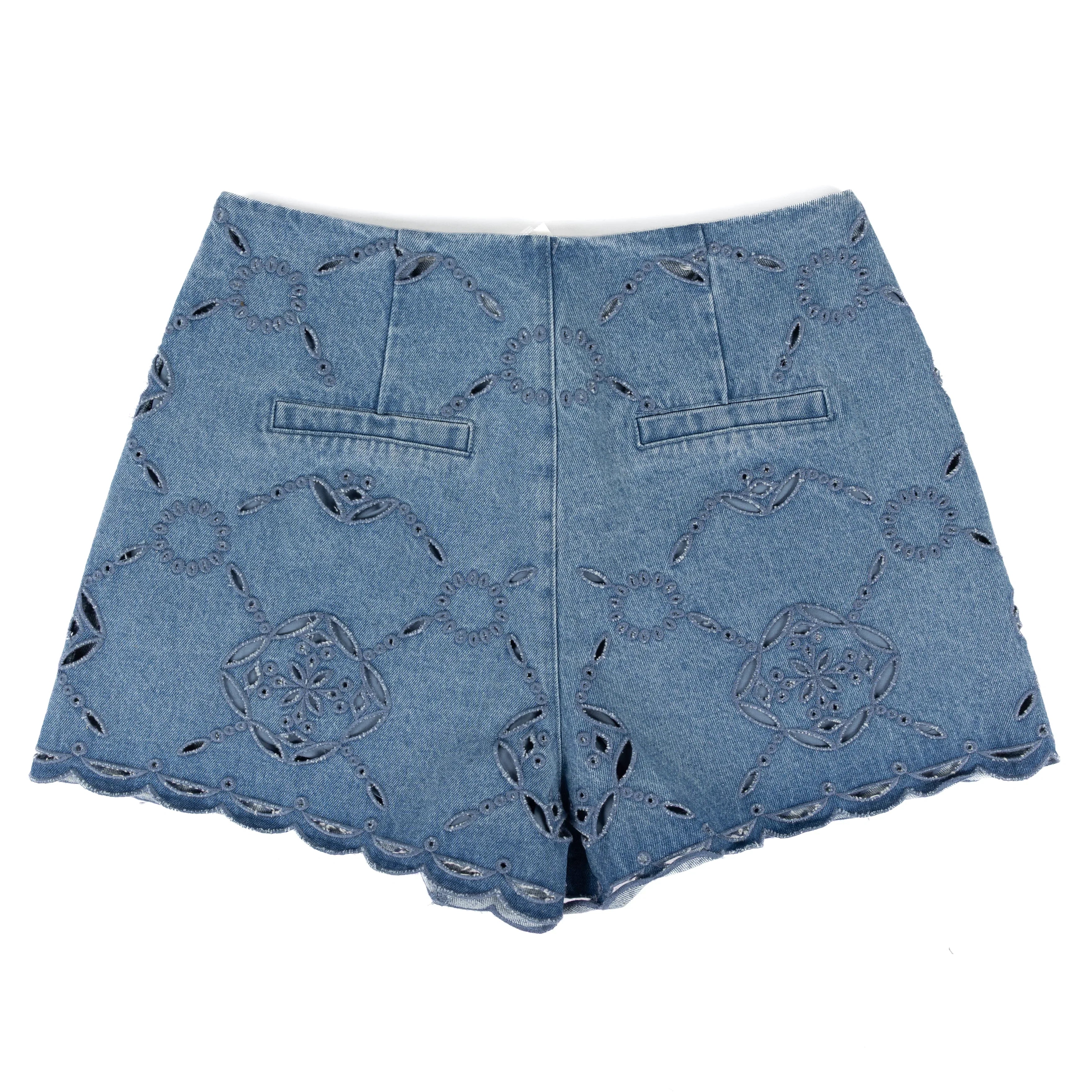 Women's Denim Eyelet Shorts 61422
