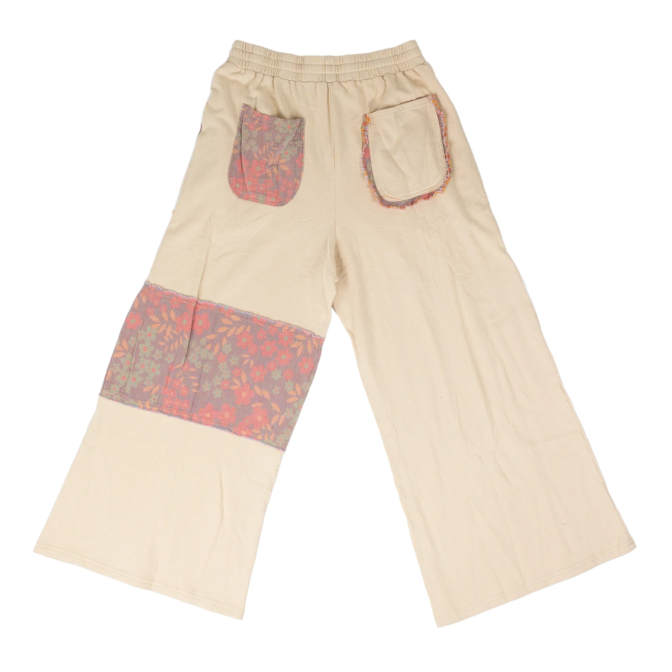 Women's Easel Oatmeal Floral Block Sweatpants EB90151