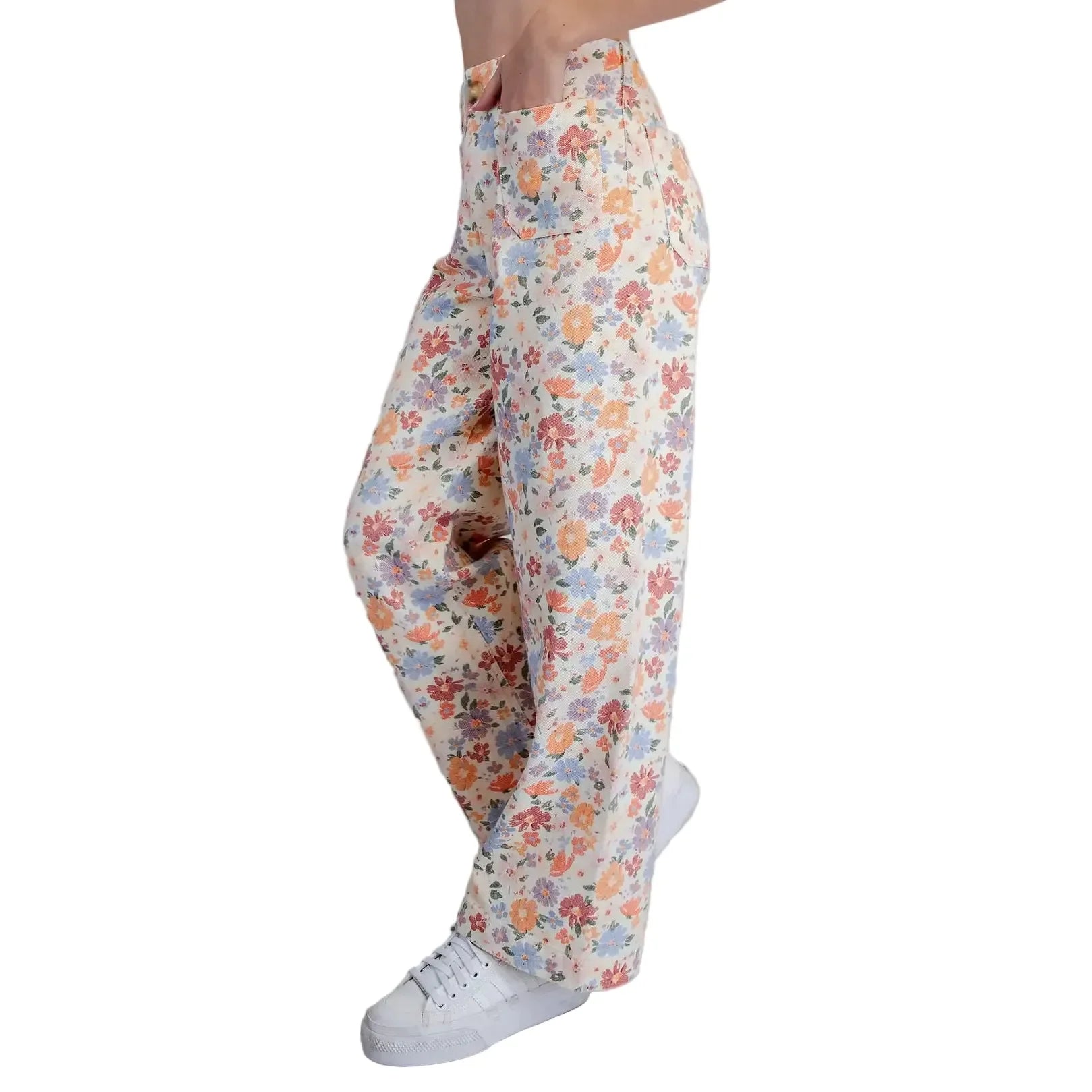 Women's ee:some Floral Printed Zipper Front Pants PK16307