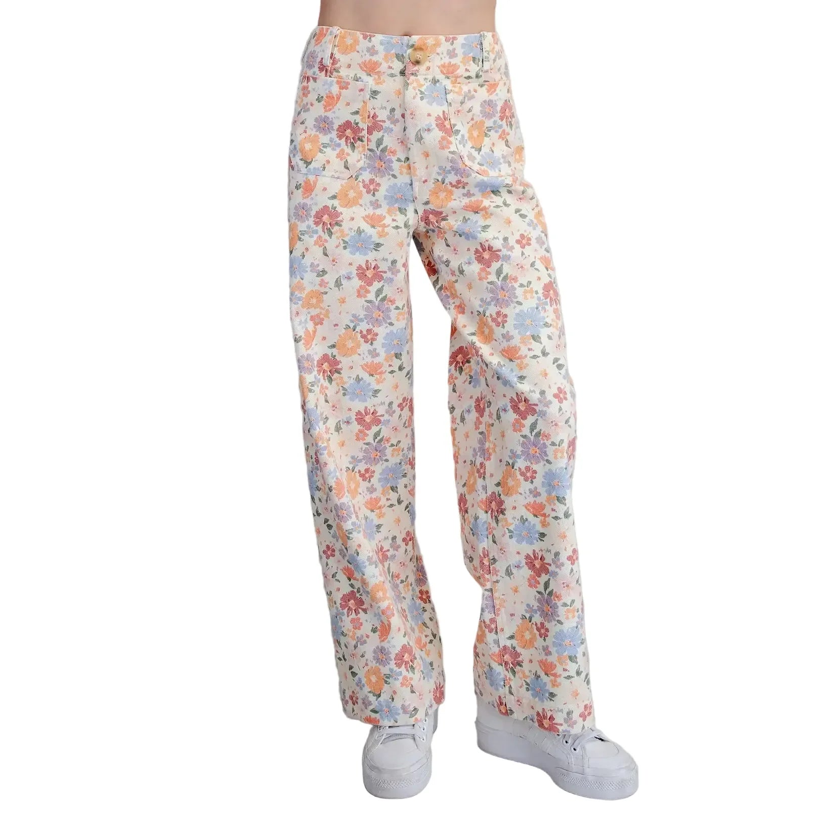 Women's ee:some Floral Printed Zipper Front Pants PK16307