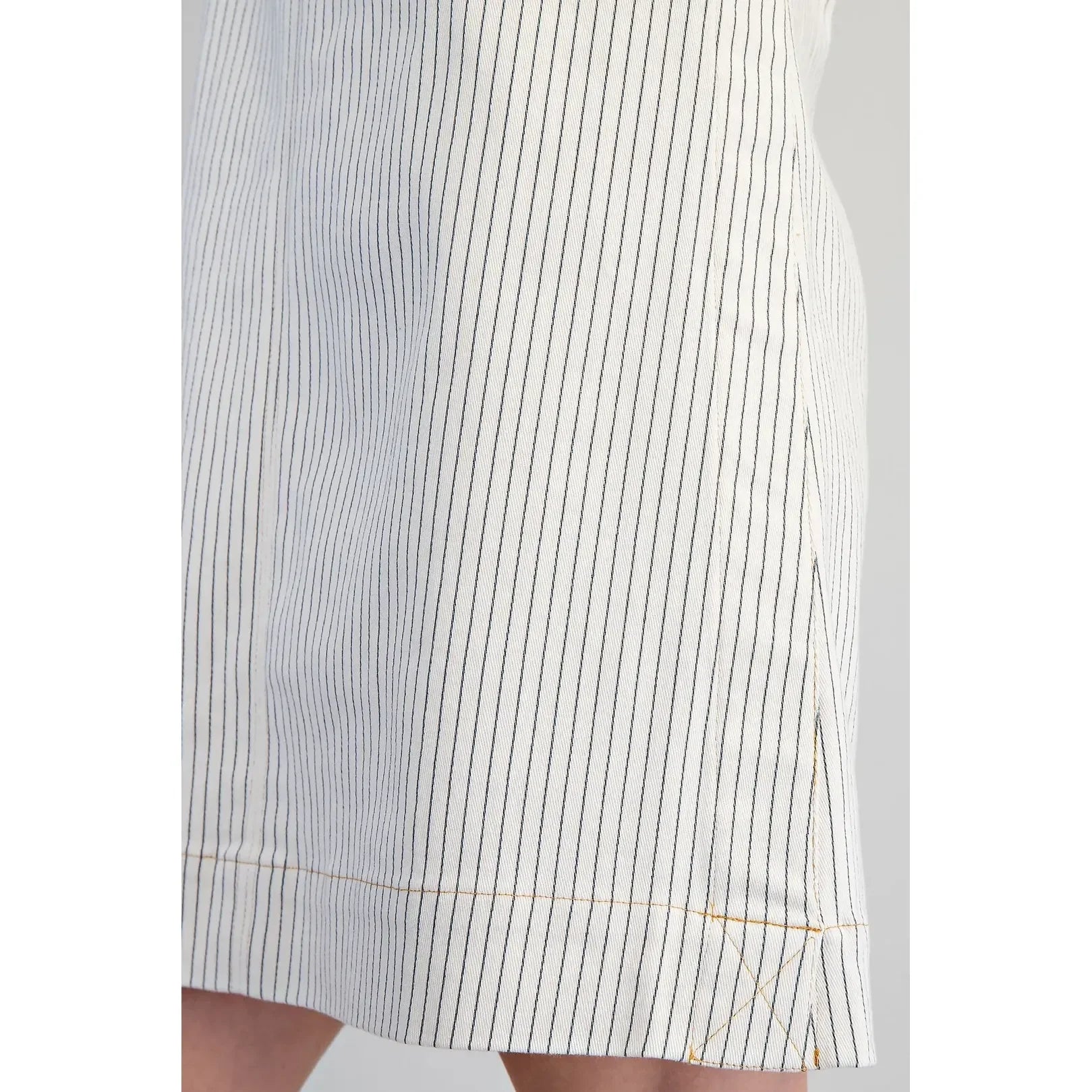 Women's ee:some Off White Pinstriped Back Zipper Mini Dress DK16292