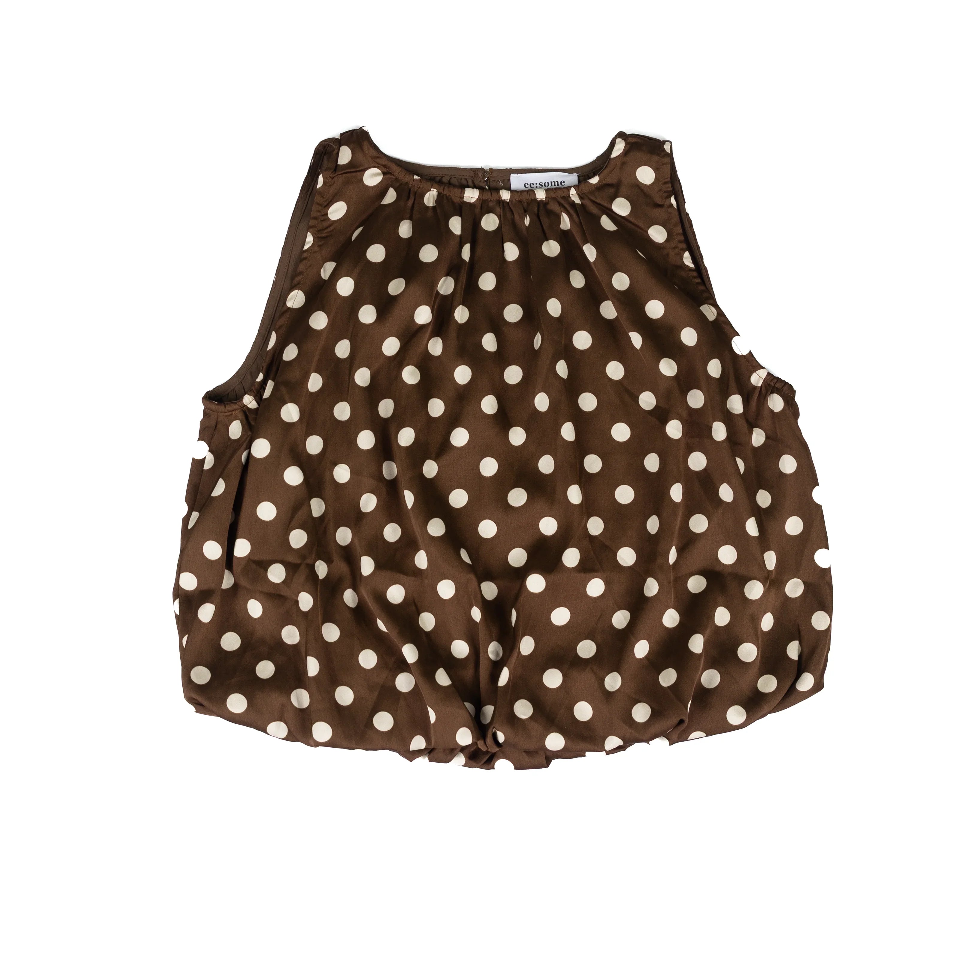 Women's ee:some Sleeveless Polka Dot Cocoa Blouse TK16774