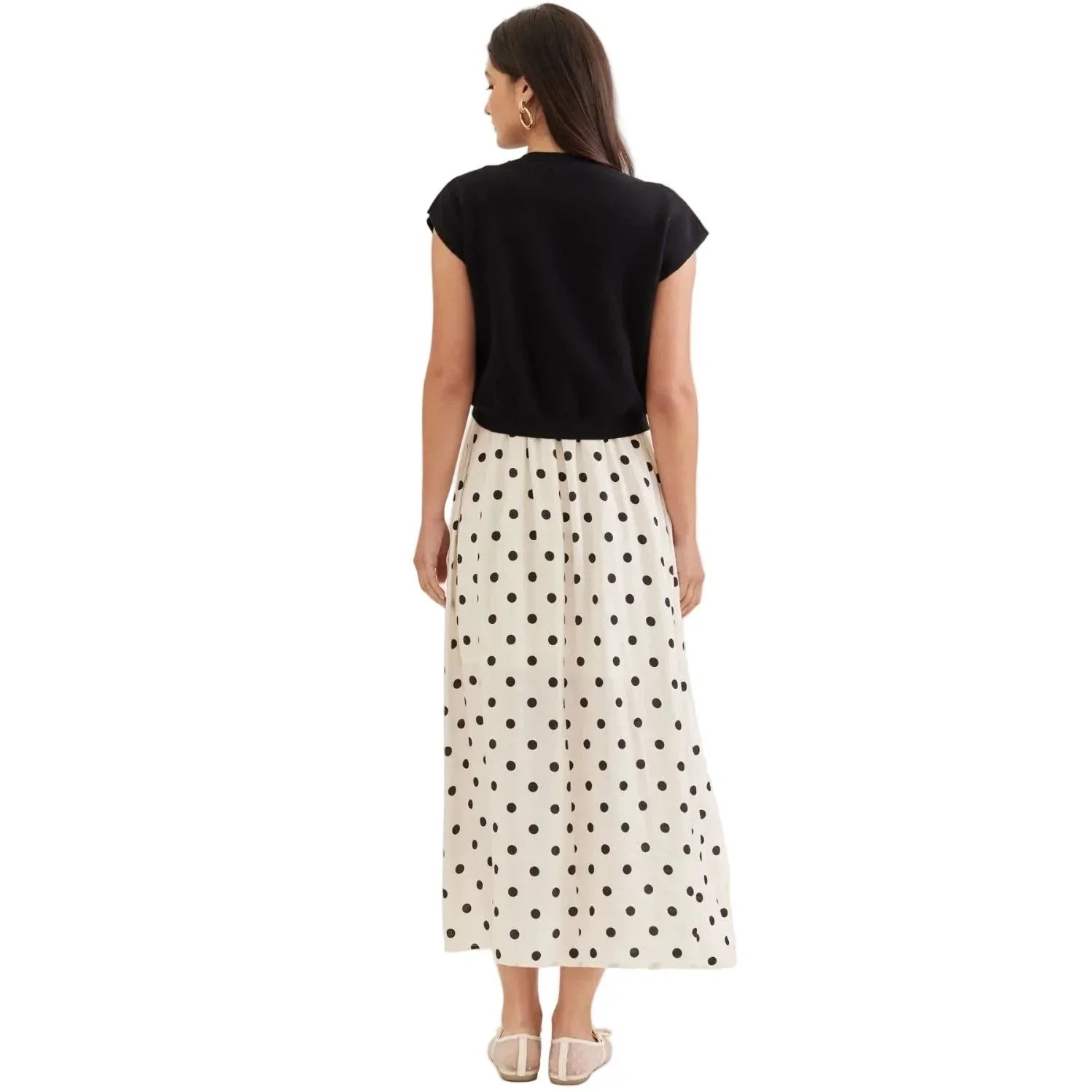 Women's Entro Layered Polka Dot Midi Dress D31521