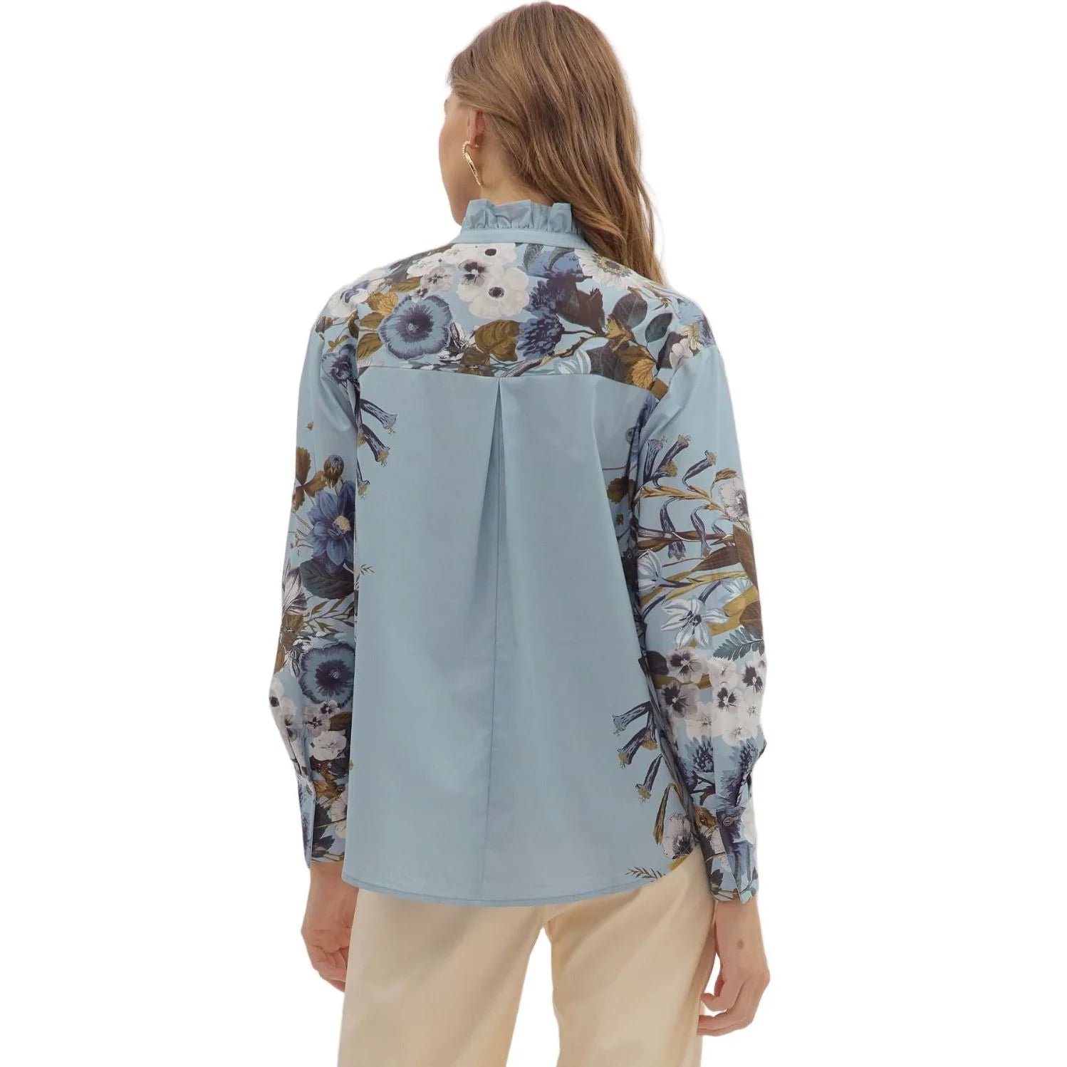 Women's Entro Long Sleeve Floral Chambray Shirt T28313