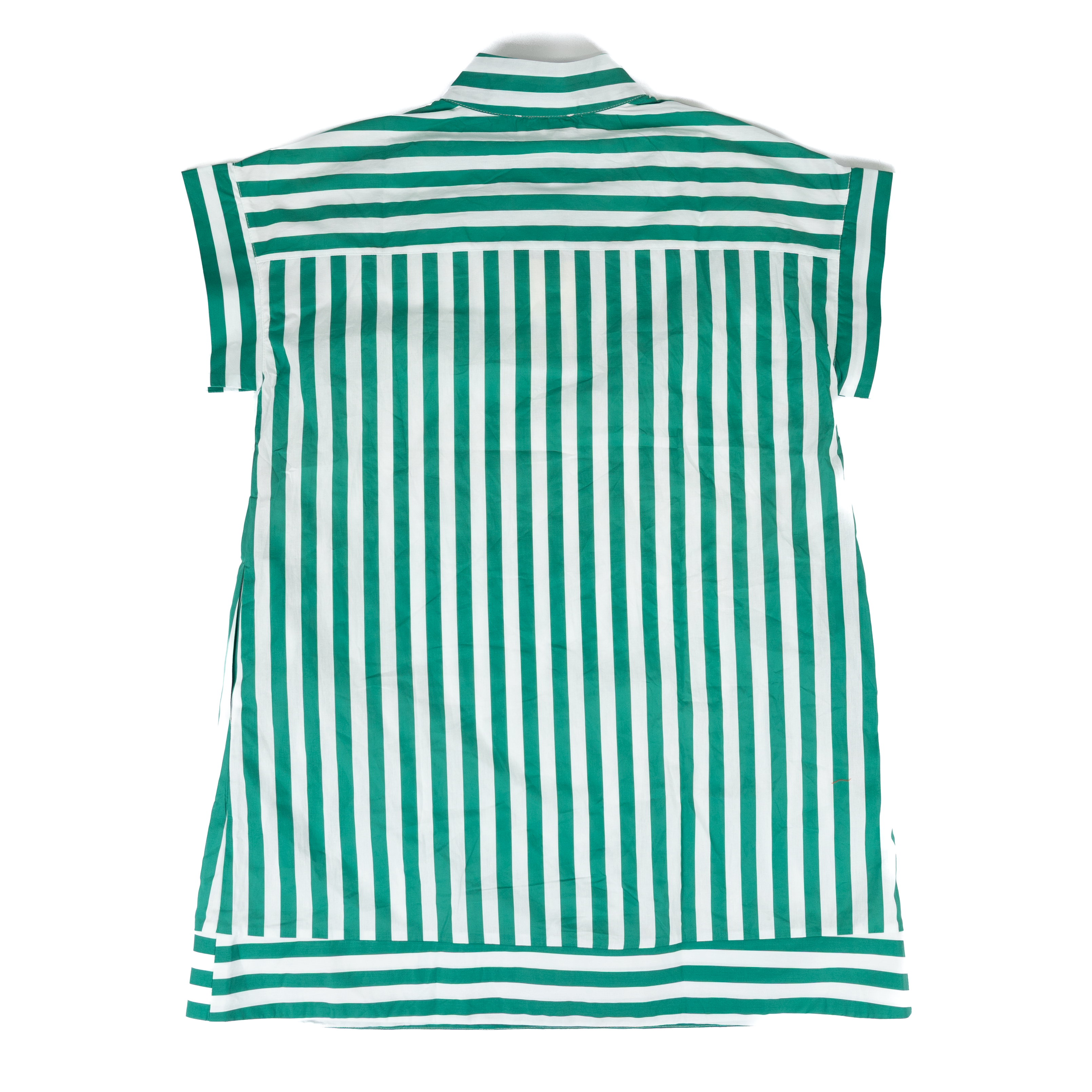 Women's Entro Short Sleeve Green and White Relaxed Fit Dress D31543