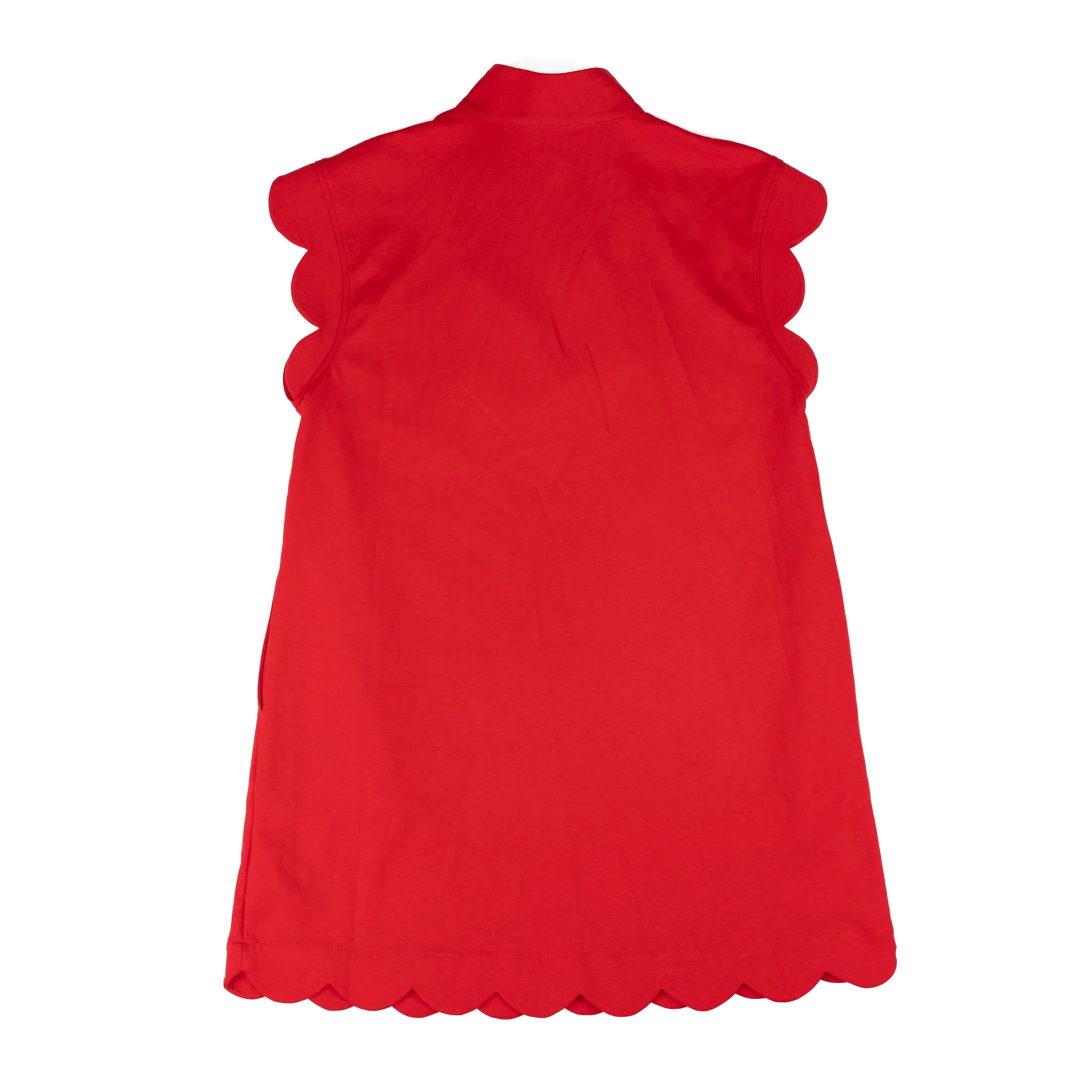 Women's Entro Short Sleeve Red Dress with Scalloped Dress D31760