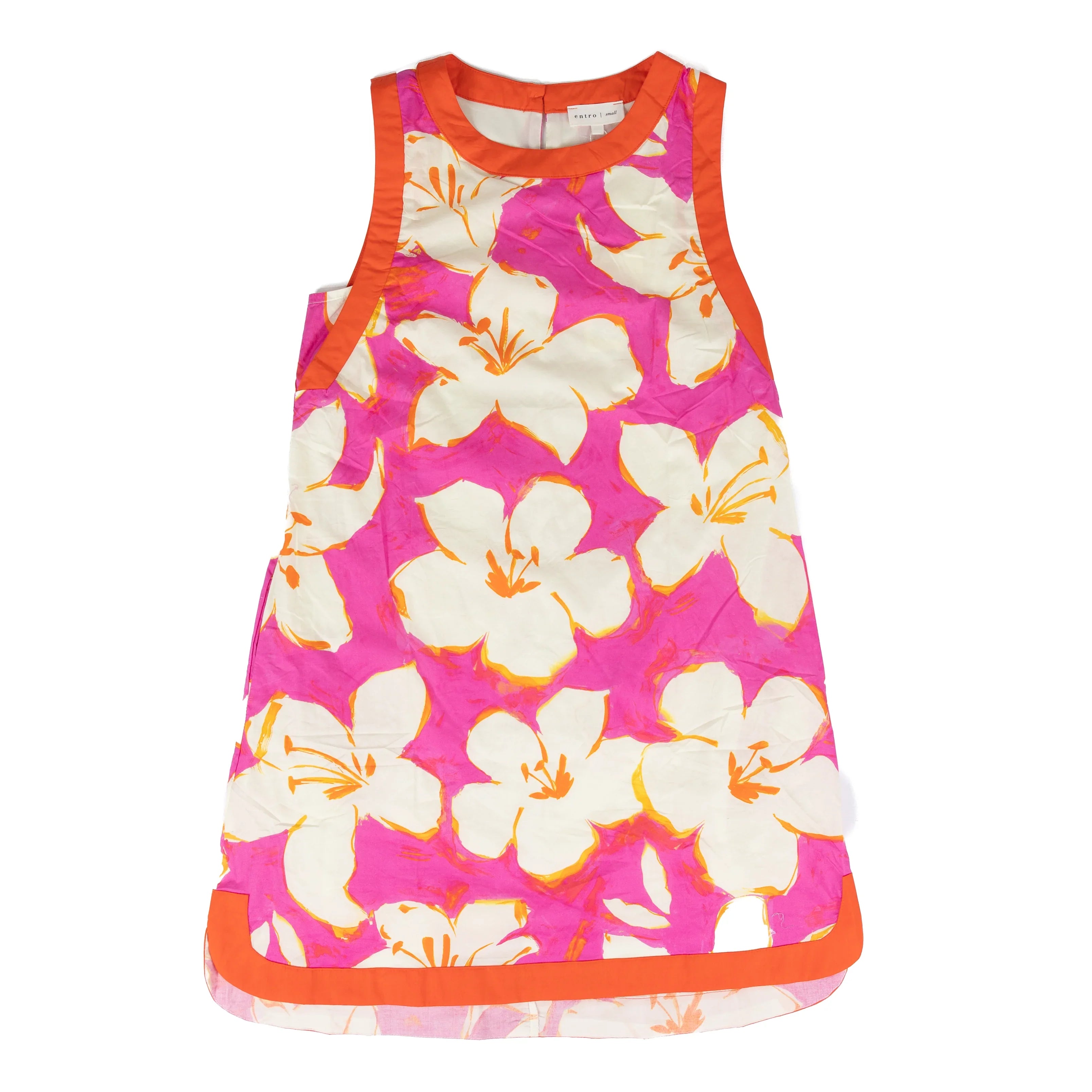 Women's Entro Sleeveless Pink Floral Dress D30654