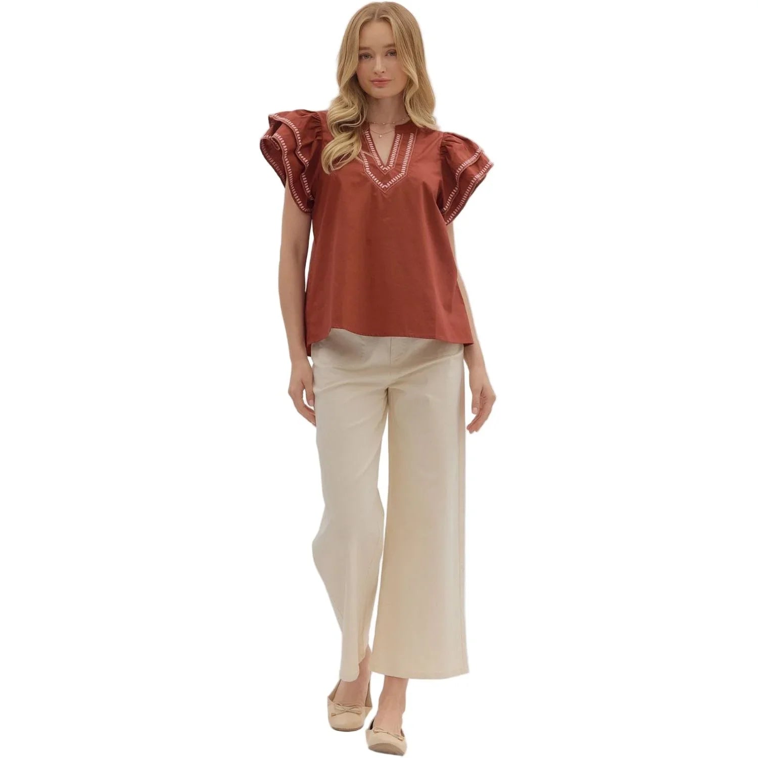 Women's Entro Solid Layered Blouse T28375