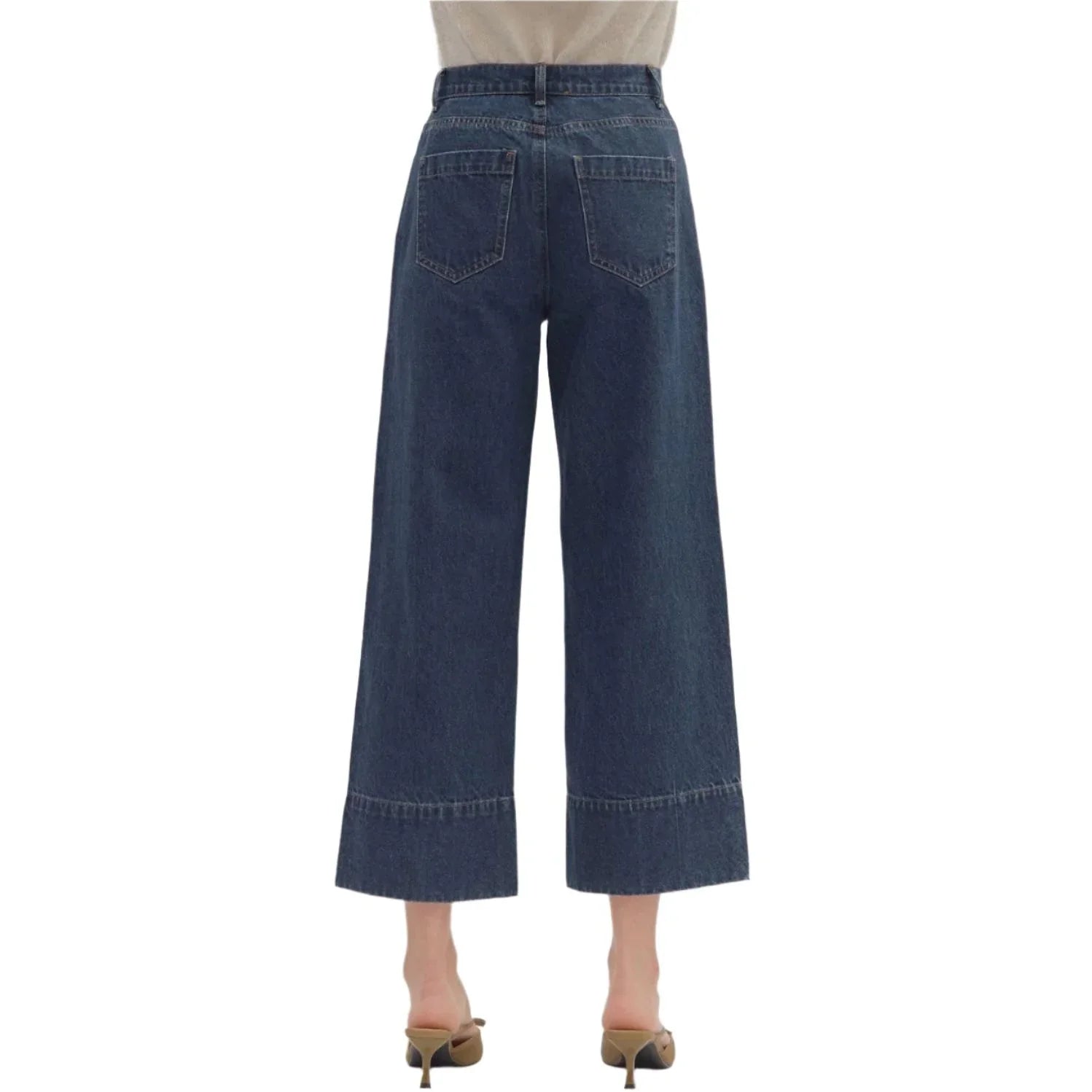 Women's Entro Solid Wide Leg Ankle-length Pants P27096