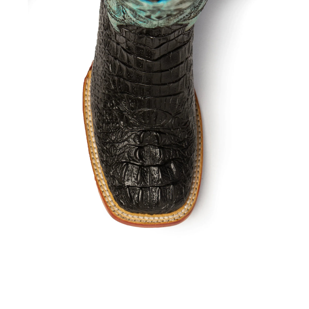 Women's Ferrini Caiman Black/Teal Stampede Boots 9039350