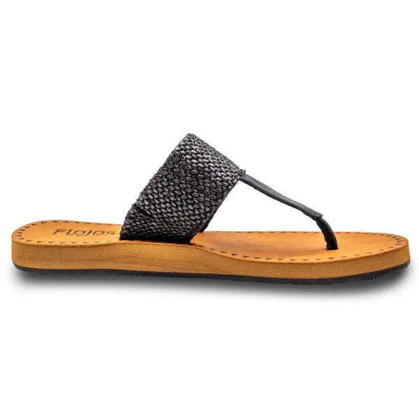 Women's Flojo Black Raffia Grace Hooded Sandals 329-BLACK RAFFI