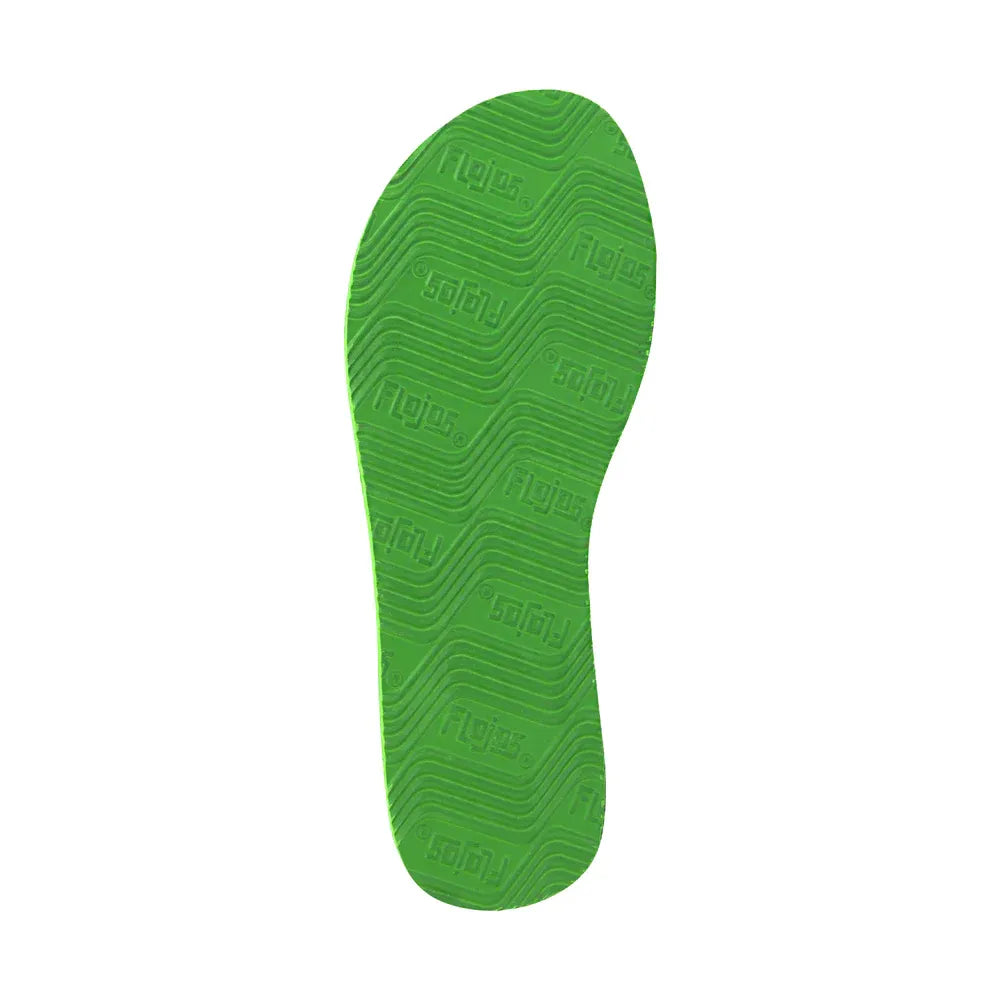 Women's Flojos Neon Lime Weave Fiesta Lite Flip Flops 157-NEON