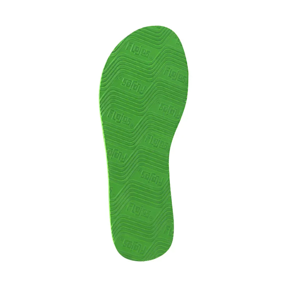 Women's Flojos Neon Lime Weave Fiesta Lite Flip Flops 157-NEON