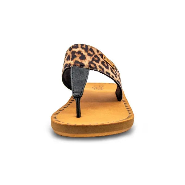 Women's Flojos Tan Leopard Grace Hooded Sandals 329-TAN LEOP