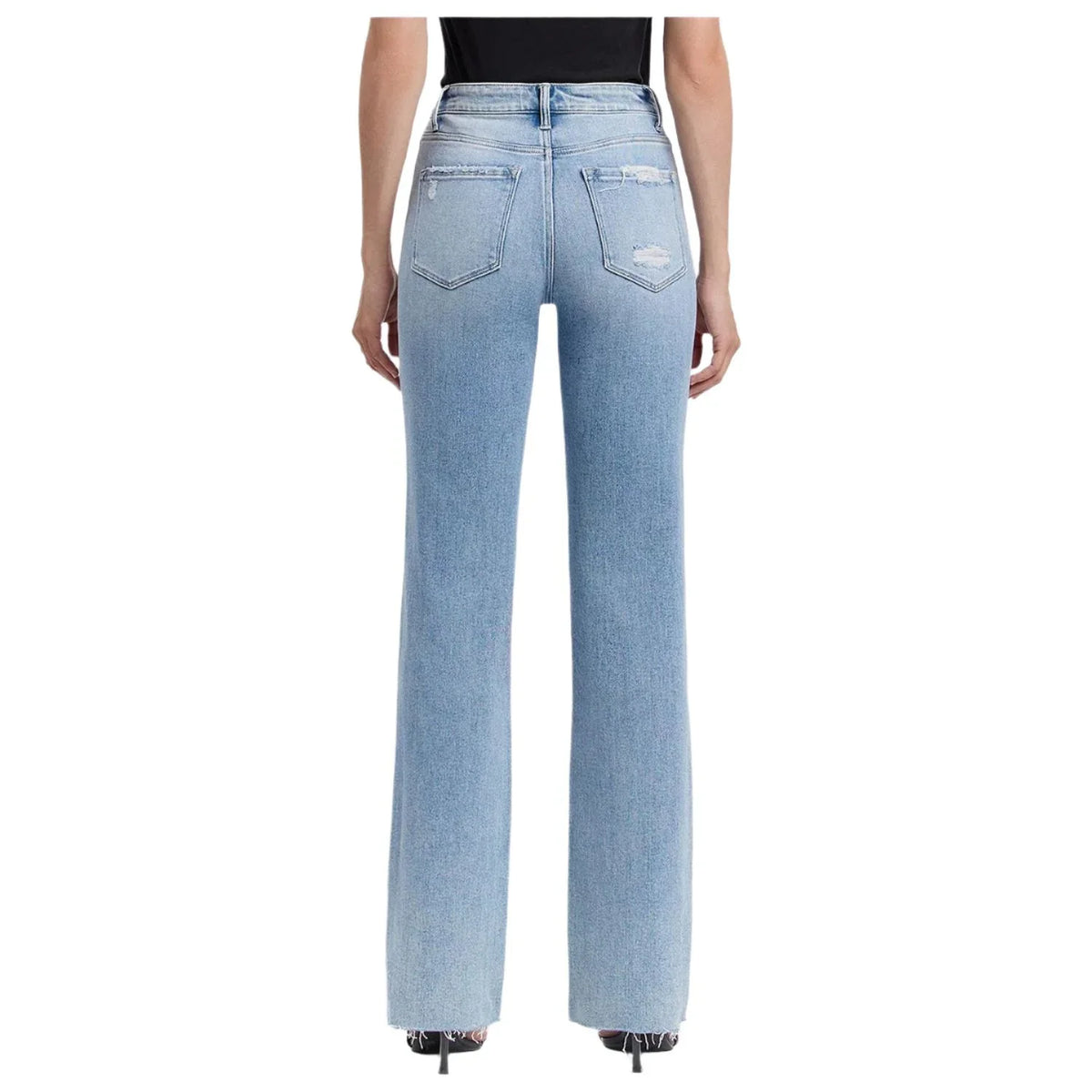 Women's Flying Monkey High Rise Distressed Slim Wide Jeans F5781 - Crazy House Western Wear