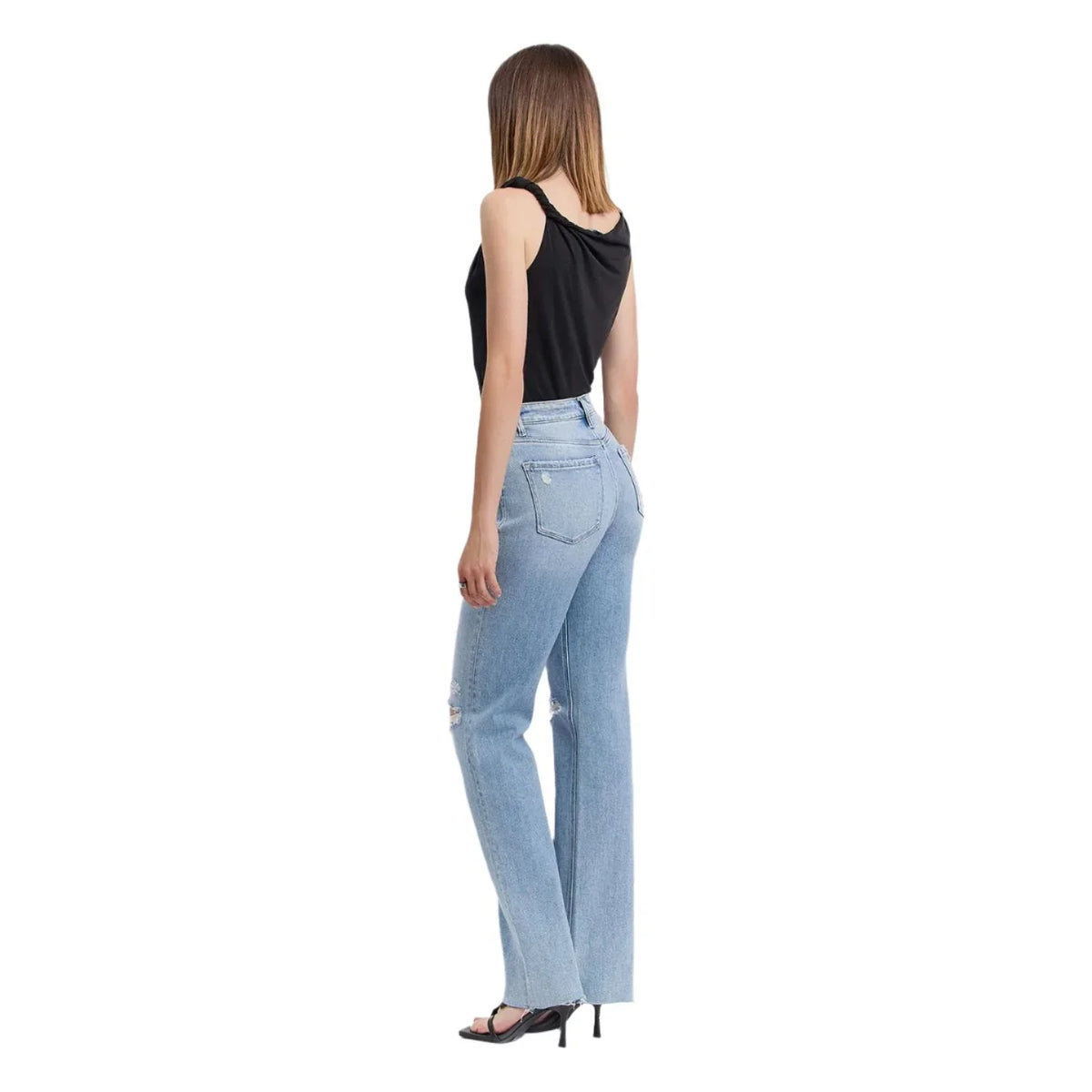 Women's Flying Monkey High Rise Distressed Slim Wide Jeans F5781 - Crazy House Western Wear