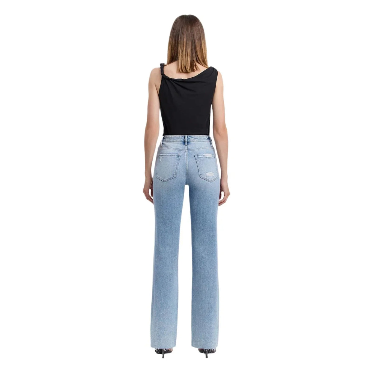 Women's Flying Monkey High Rise Distressed Slim Wide Jeans F5781 - Crazy House Western Wear