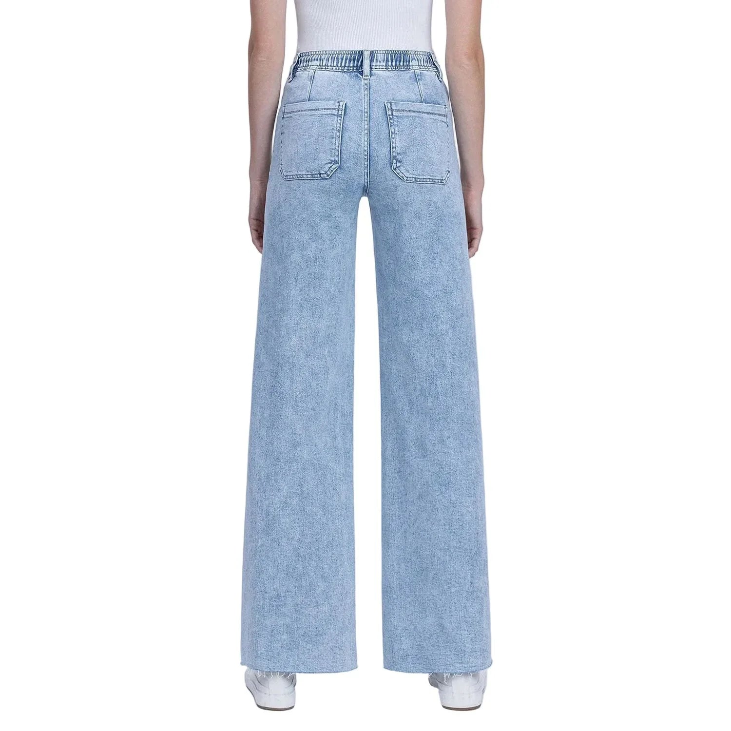 Women's Flying Monkey High Rise Drawstring Waistband Wide Leg Jeans F6065