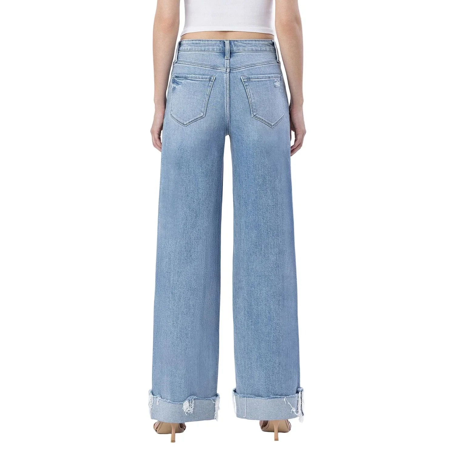 Women's Flying Monkey Super High Rise Cuffed Wide Jeans F6033