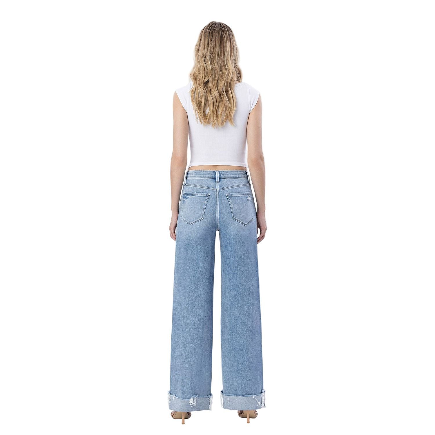 Women's Flying Monkey Super High Rise Cuffed Wide Jeans F6033