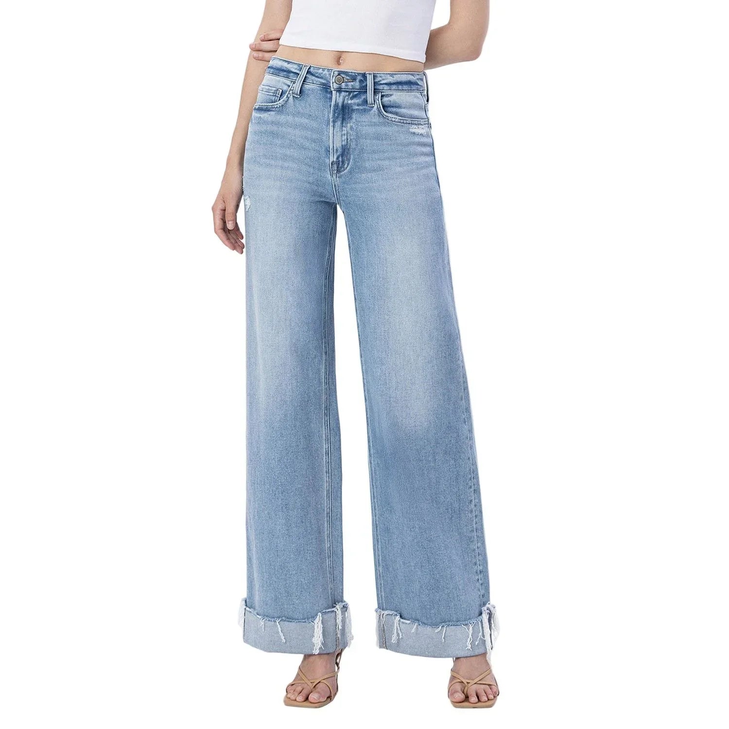 Women's Flying Monkey Super High Rise Cuffed Wide Jeans F6033