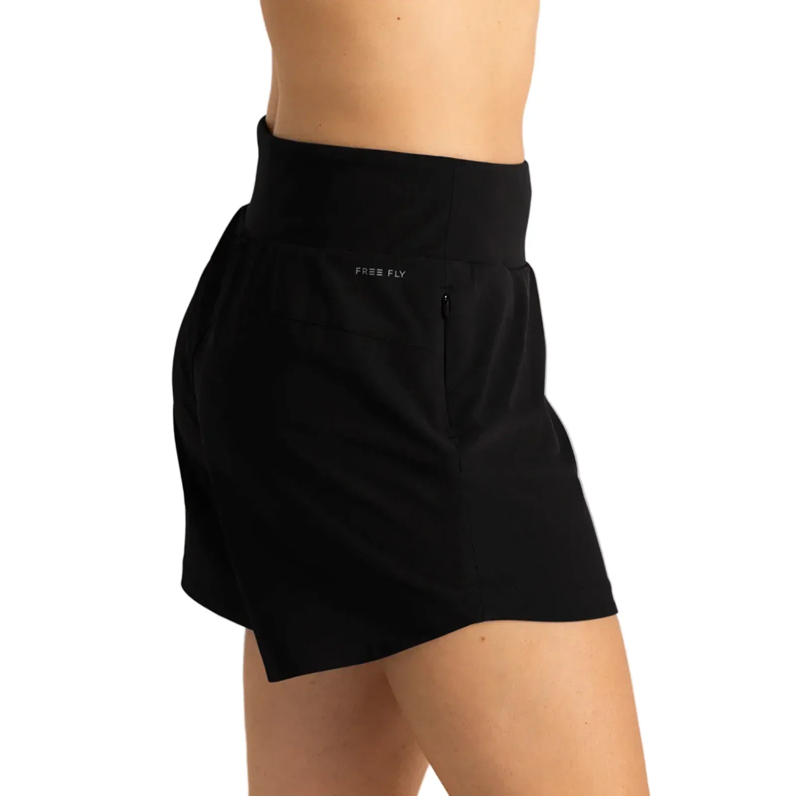 Women's Free Fly Black Bamboo-Lined Active Breeze Short - 5" WLABS-5-300